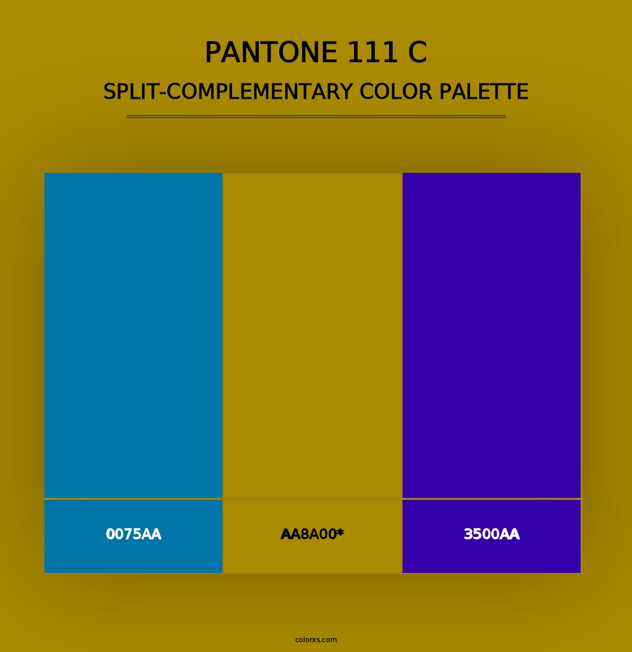 PANTONE 111 C - Split-Complementary Color Palette