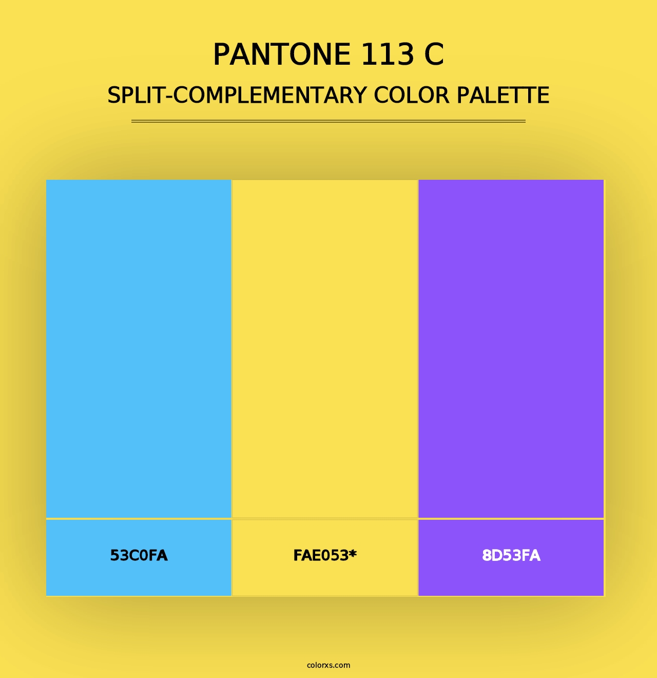 PANTONE 113 C - Split-Complementary Color Palette