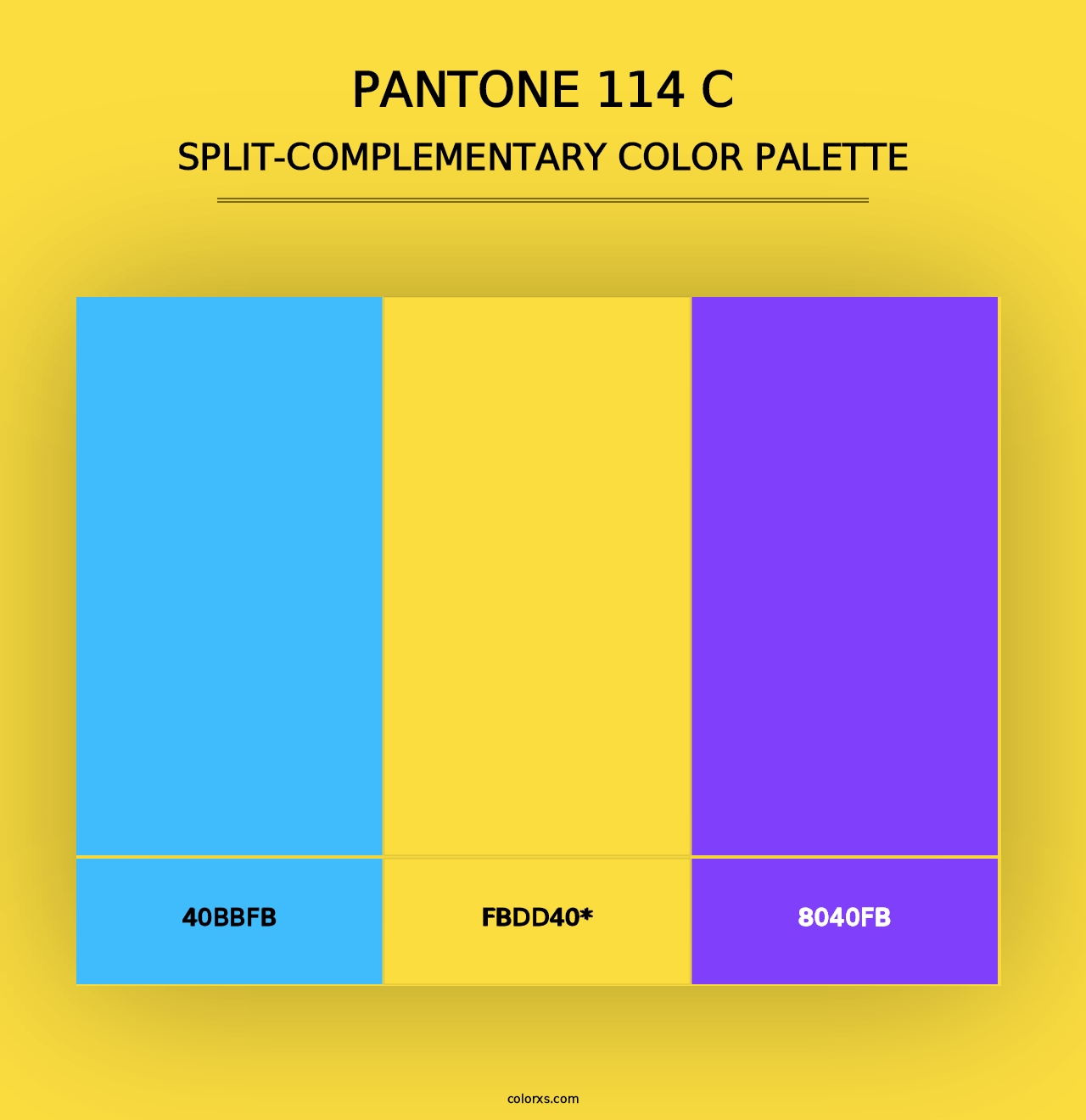 PANTONE 114 C - Split-Complementary Color Palette