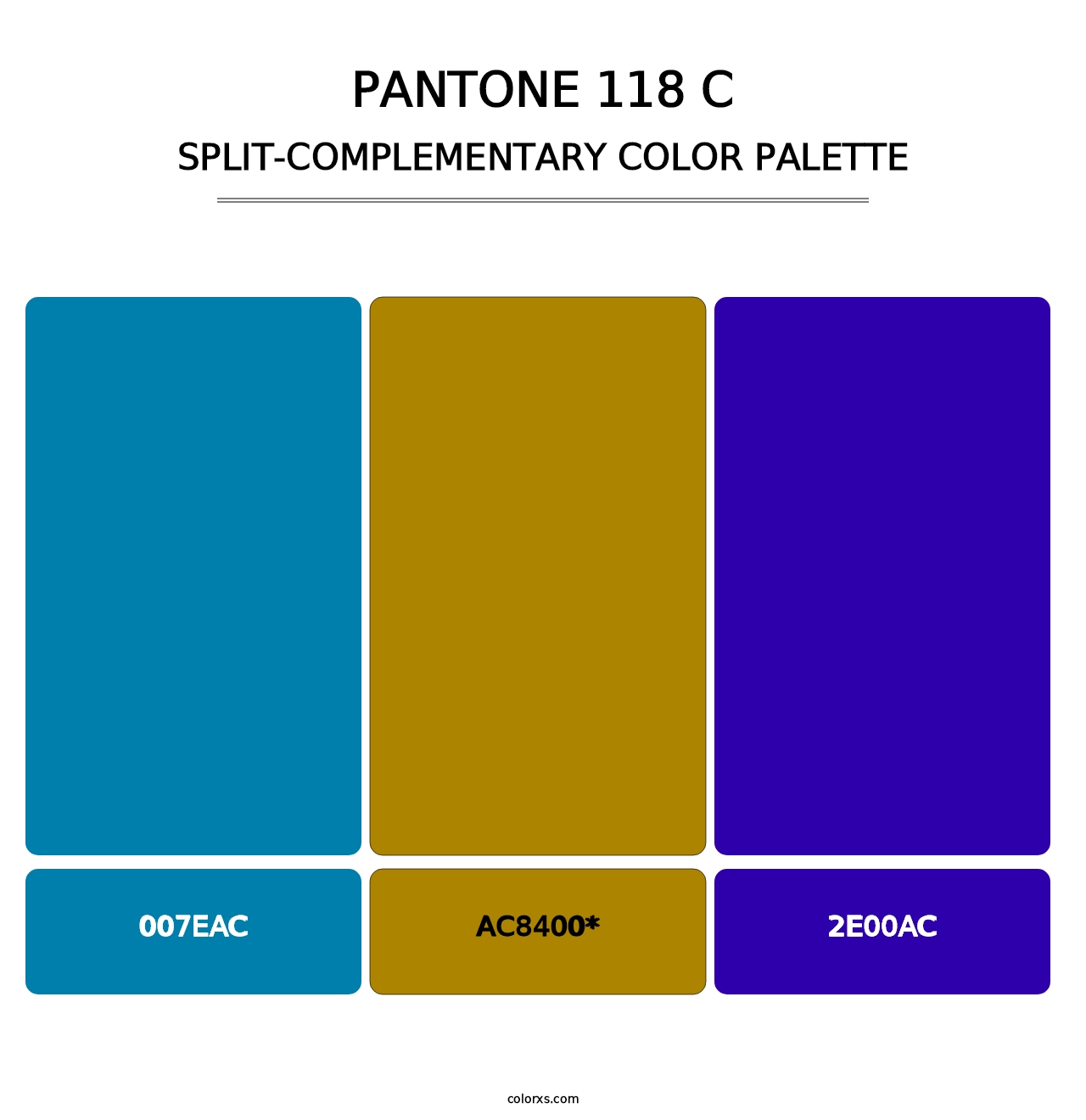 PANTONE 118 C - Split-Complementary Color Palette