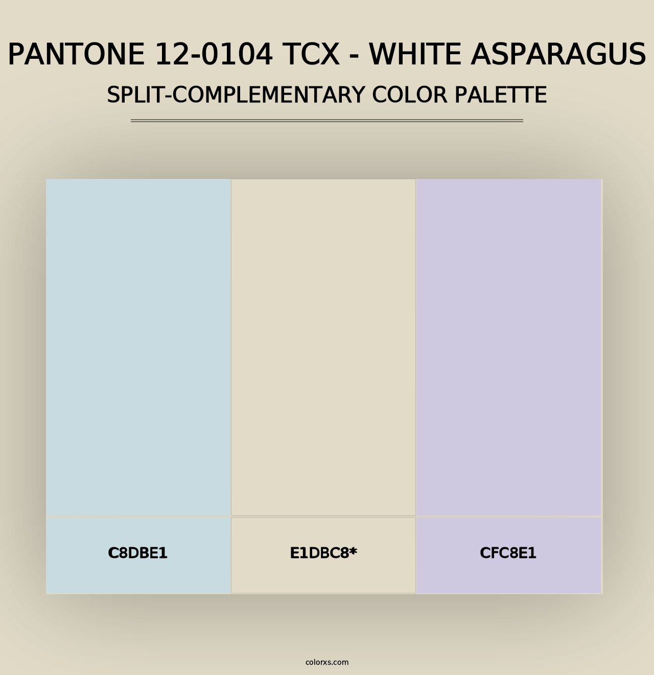 PANTONE 12-0104 TCX - White Asparagus - Split-Complementary Color Palette