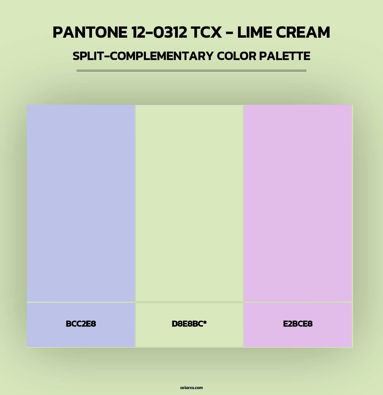 PANTONE 12-0312 TCX - Lime Cream - Split-Complementary Color Palette