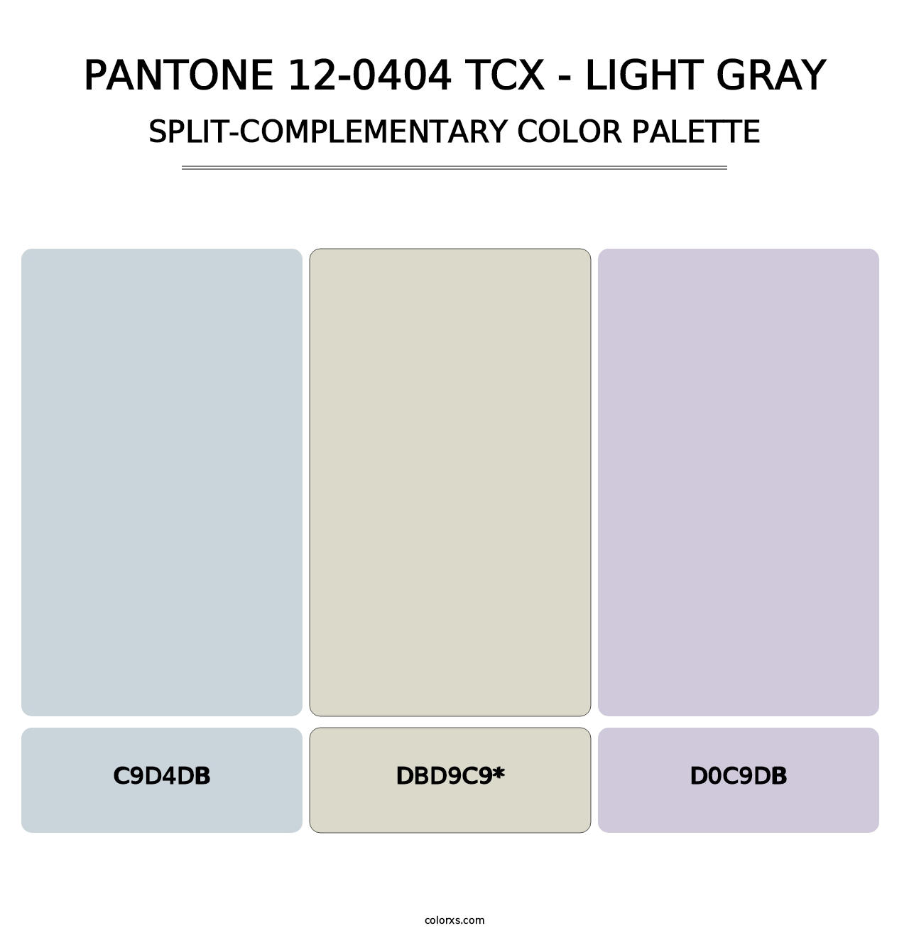 PANTONE 12-0404 TCX - Light Gray - Split-Complementary Color Palette