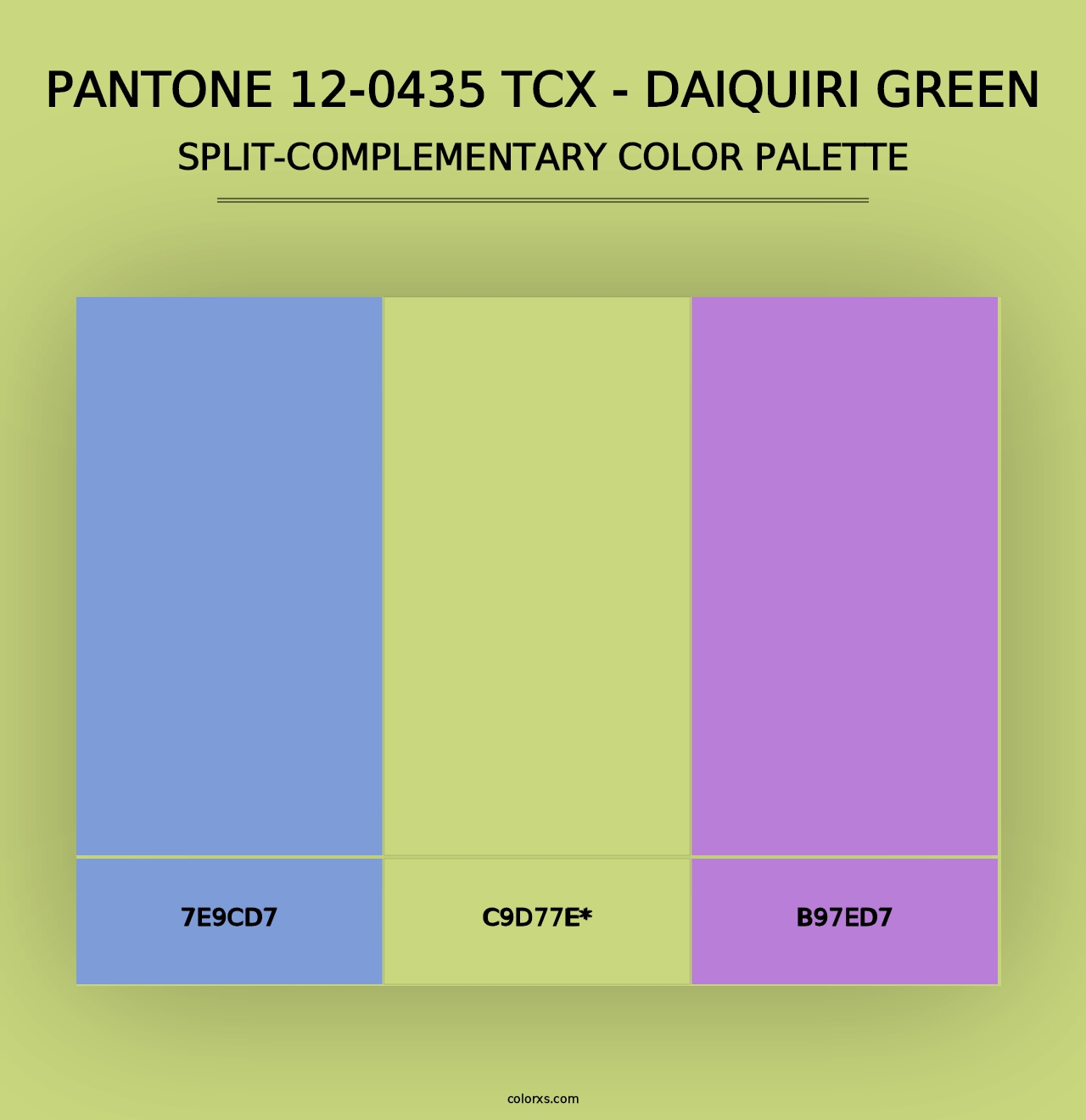 PANTONE 12-0435 TCX - Daiquiri Green - Split-Complementary Color Palette