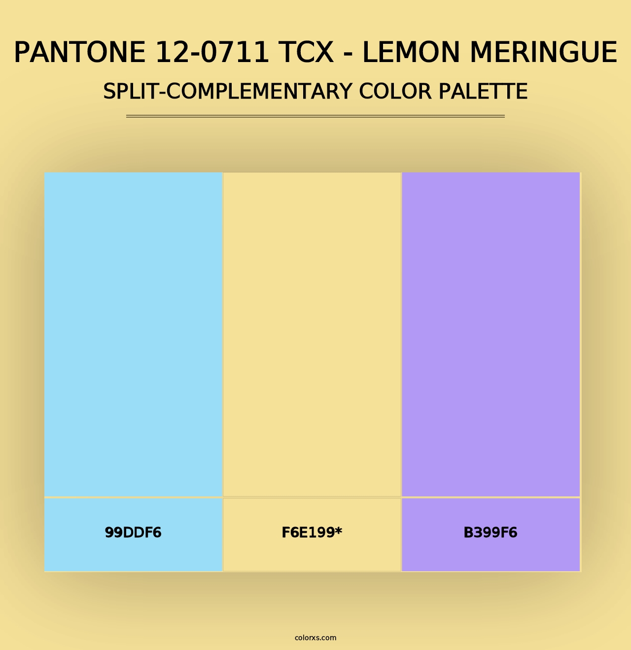 PANTONE 12-0711 TCX - Lemon Meringue - Split-Complementary Color Palette