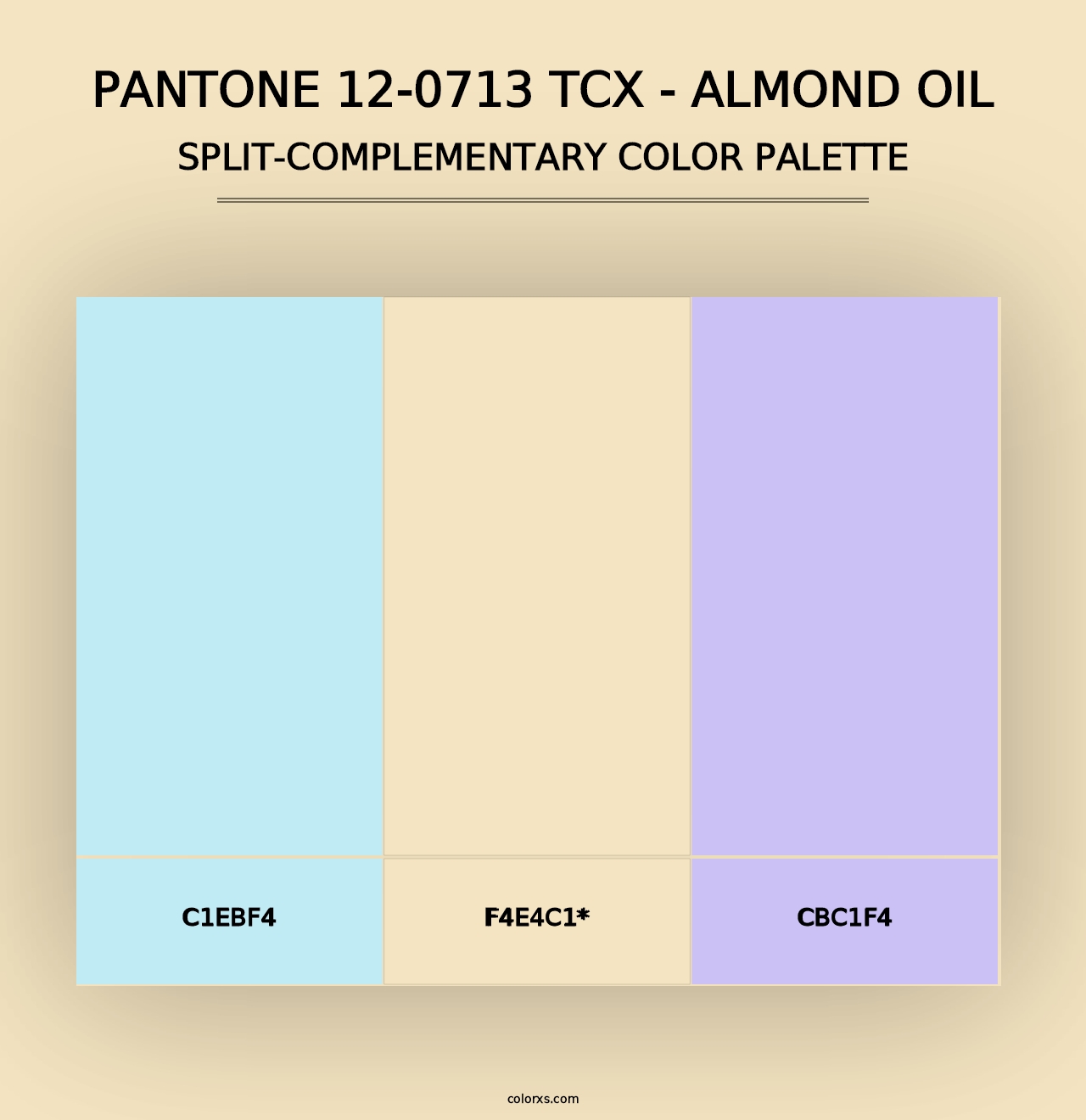 PANTONE 12-0713 TCX - Almond Oil - Split-Complementary Color Palette