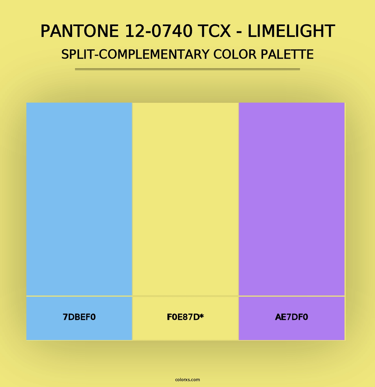 PANTONE 12-0740 TCX - Limelight - Split-Complementary Color Palette