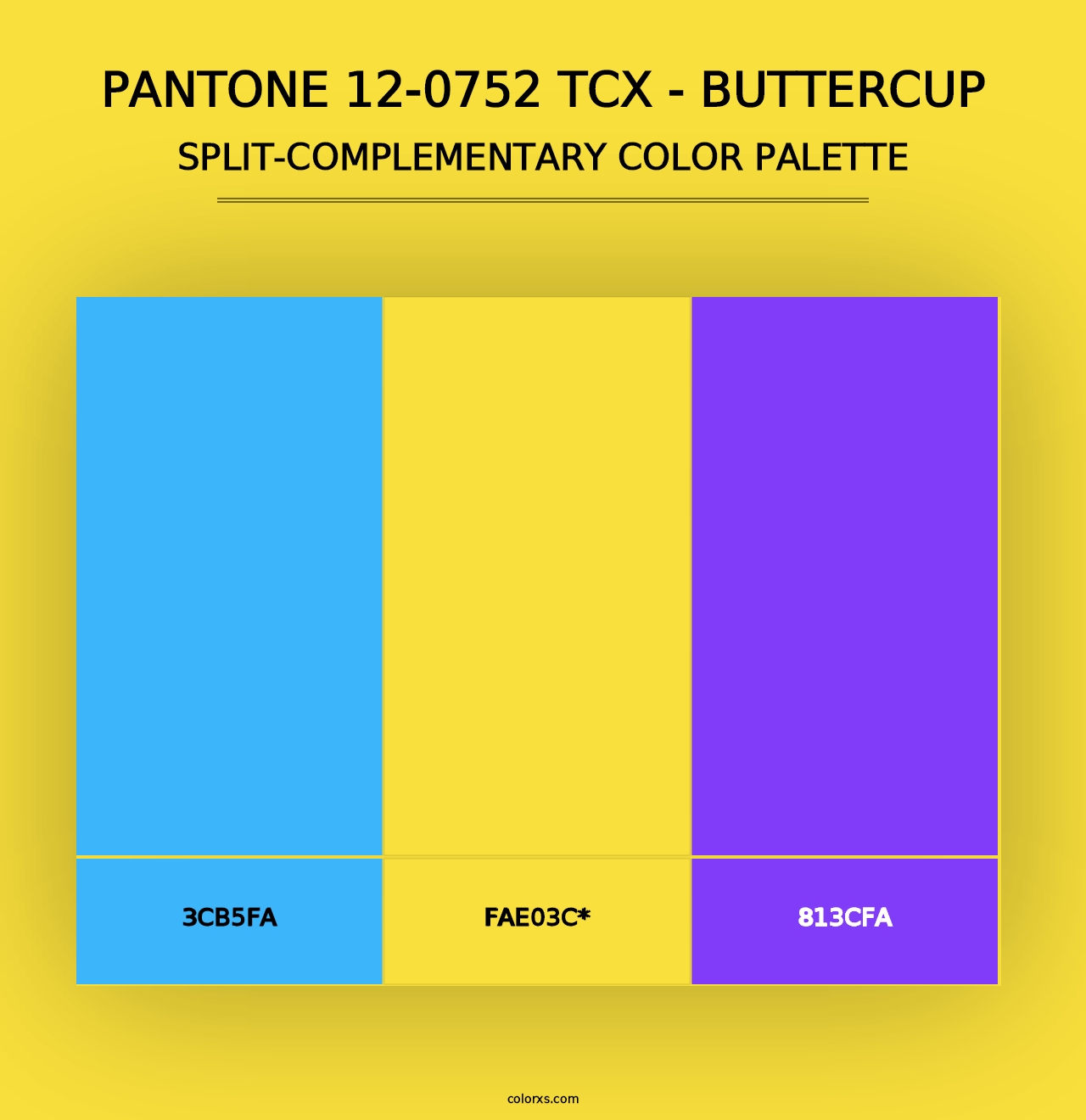 PANTONE 12-0752 TCX - Buttercup - Split-Complementary Color Palette