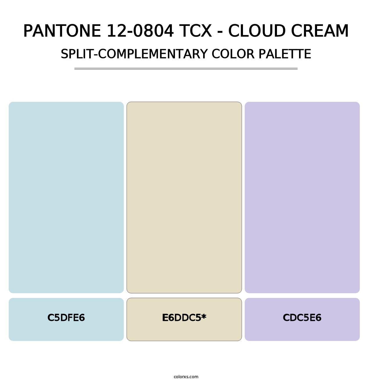 PANTONE 12-0804 TCX - Cloud Cream - Split-Complementary Color Palette