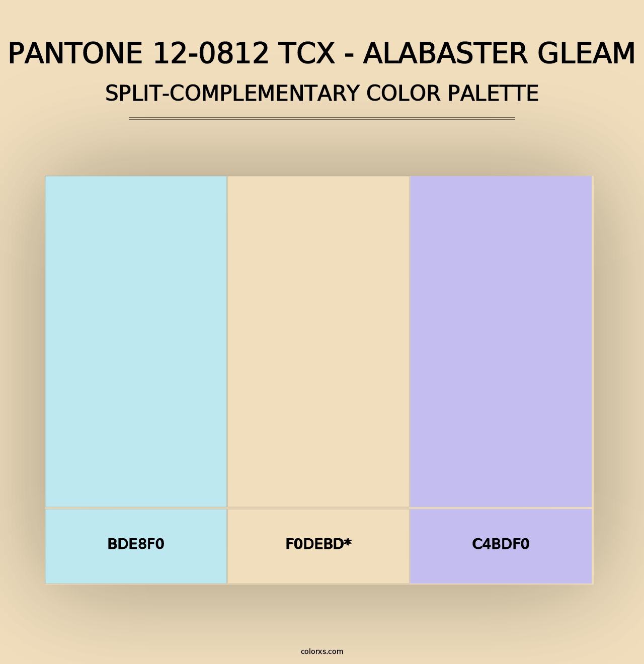 PANTONE 12-0812 TCX - Alabaster Gleam - Split-Complementary Color Palette