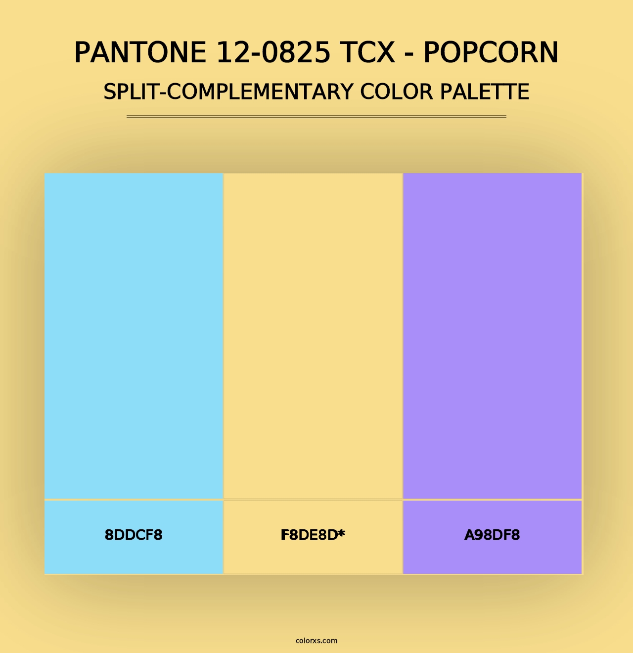 PANTONE 12-0825 TCX - Popcorn - Split-Complementary Color Palette