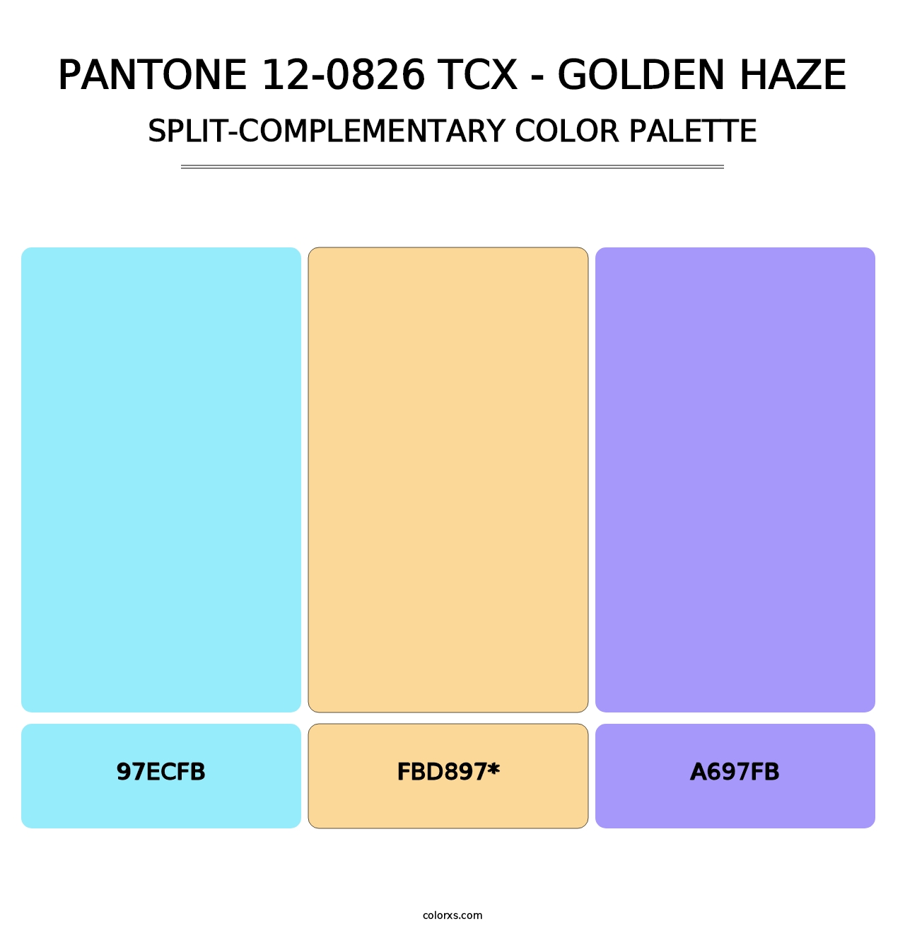 PANTONE 12-0826 TCX - Golden Haze - Split-Complementary Color Palette