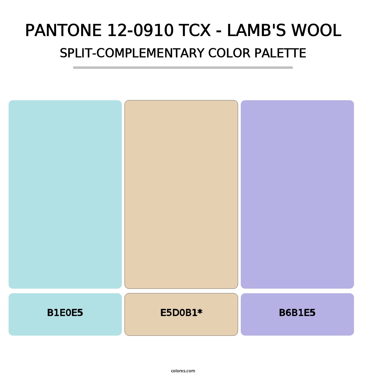 PANTONE 12-0910 TCX - Lamb's Wool - Split-Complementary Color Palette