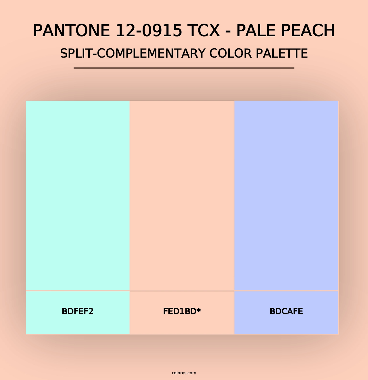 PANTONE 12-0915 TCX - Pale Peach - Split-Complementary Color Palette