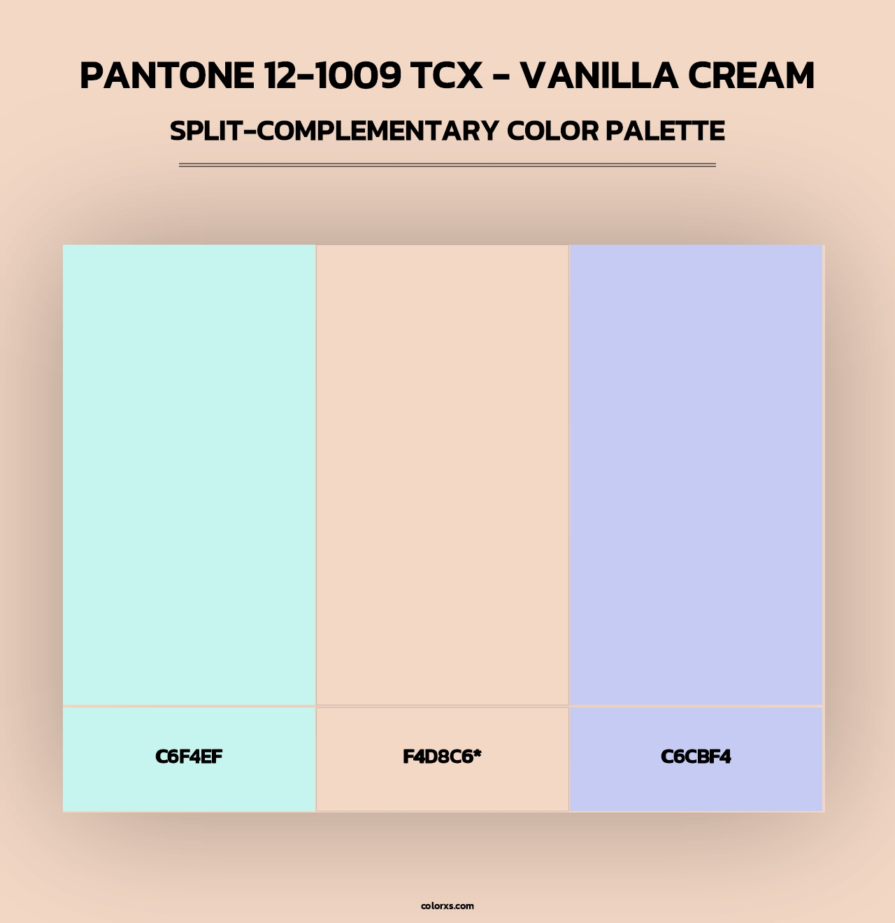 PANTONE 12-1009 TCX - Vanilla Cream - Split-Complementary Color Palette