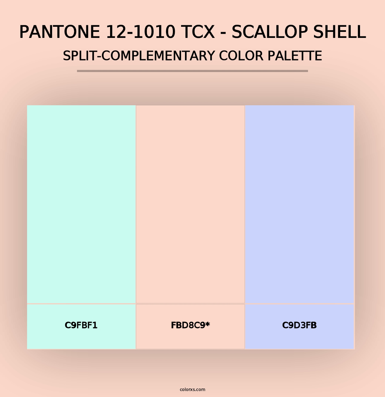 PANTONE 12-1010 TCX - Scallop Shell - Split-Complementary Color Palette