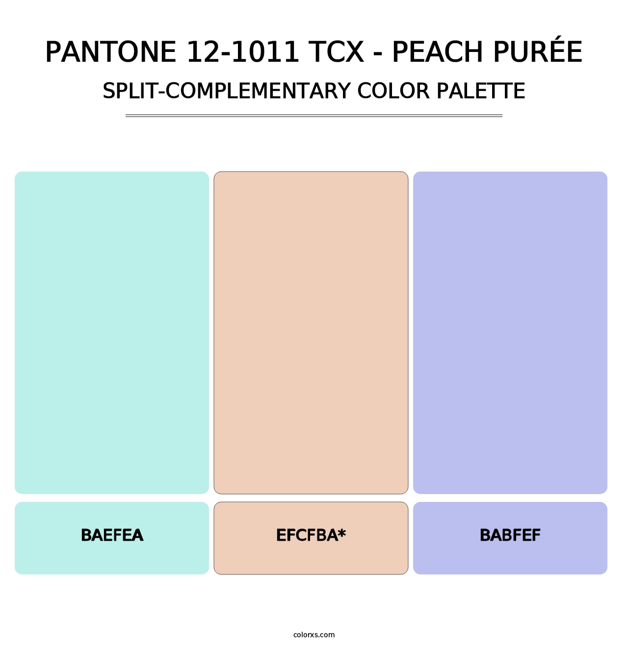 PANTONE 12-1011 TCX - Peach Purée - Split-Complementary Color Palette