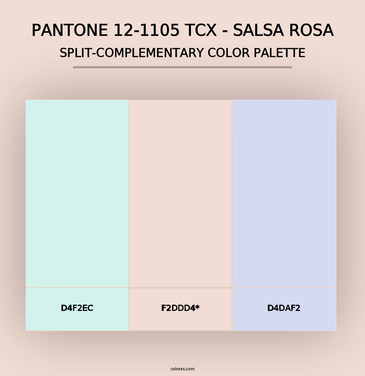 PANTONE 12-1105 TCX - Salsa Rosa - Split-Complementary Color Palette