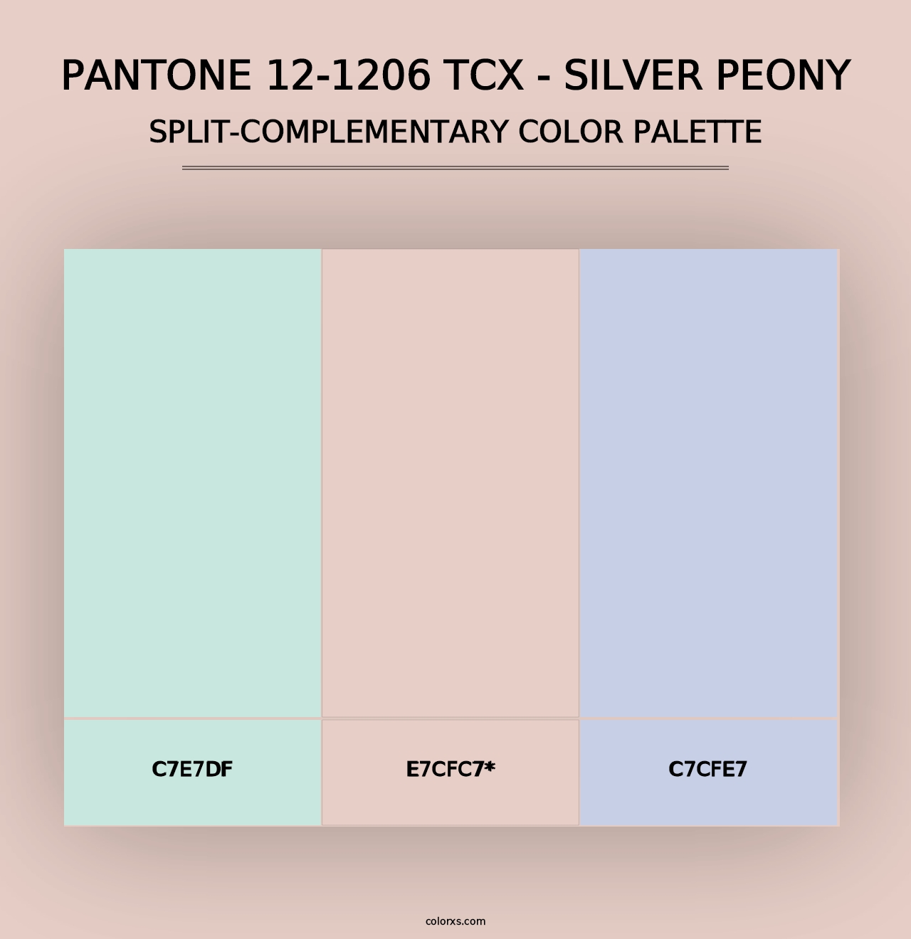 PANTONE 12-1206 TCX - Silver Peony - Split-Complementary Color Palette