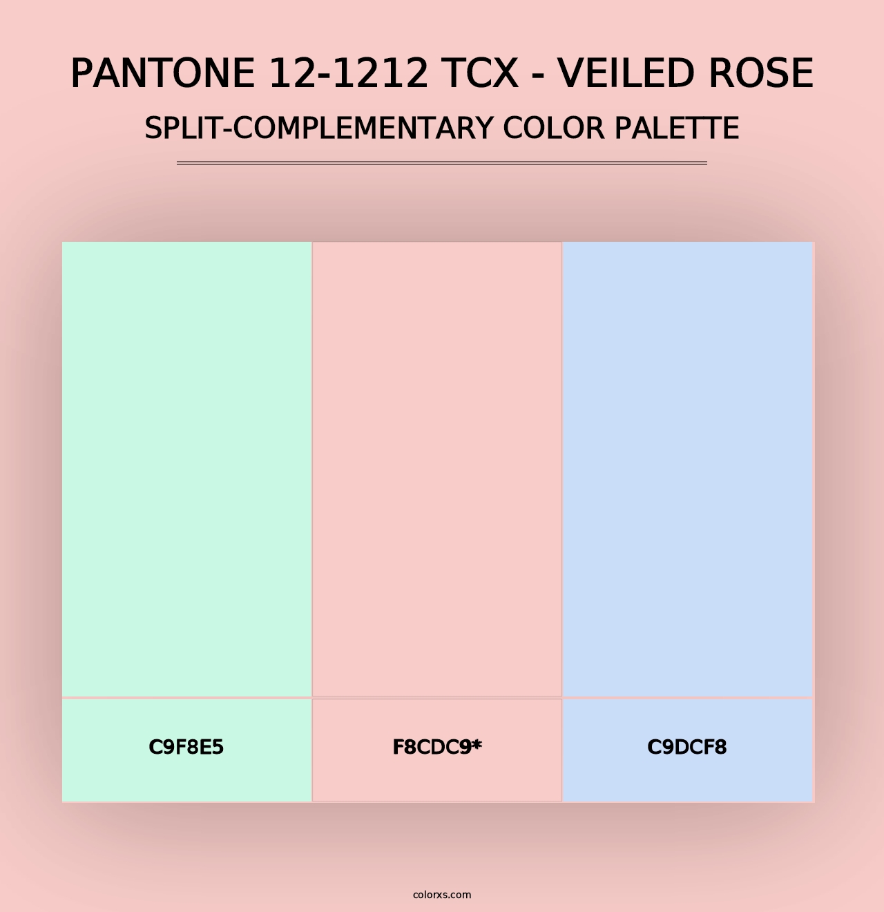 PANTONE 12-1212 TCX - Veiled Rose - Split-Complementary Color Palette