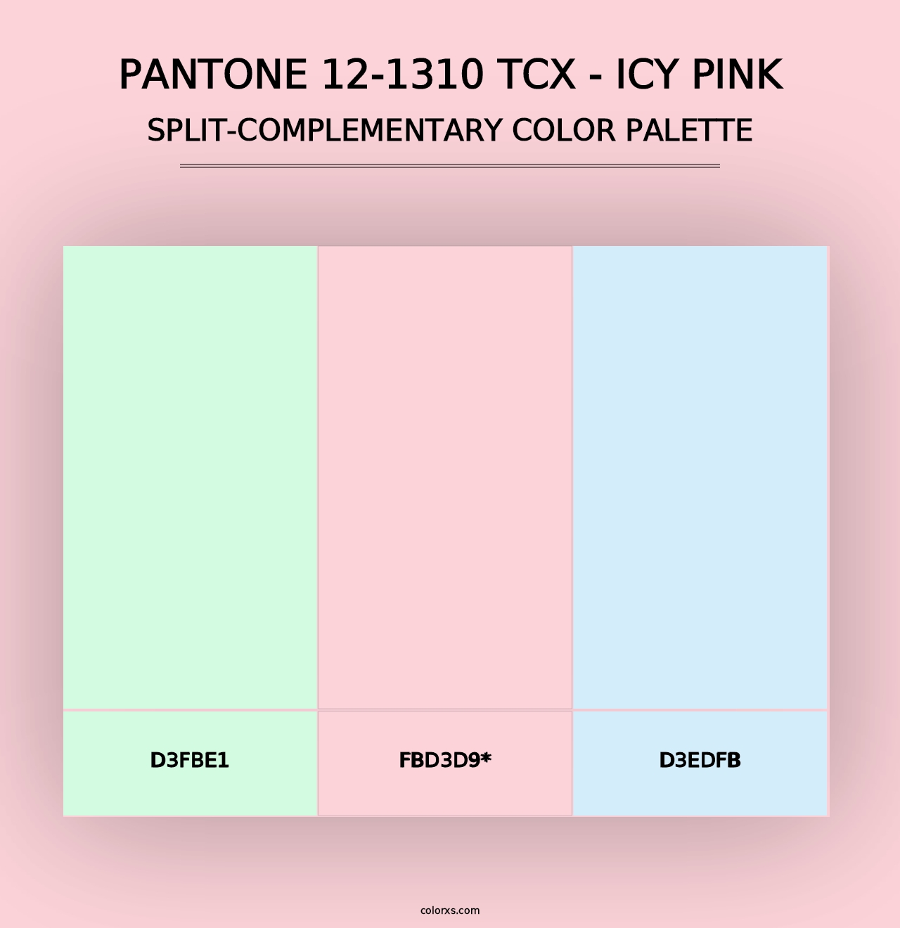 PANTONE 12-1310 TCX - Icy Pink - Split-Complementary Color Palette