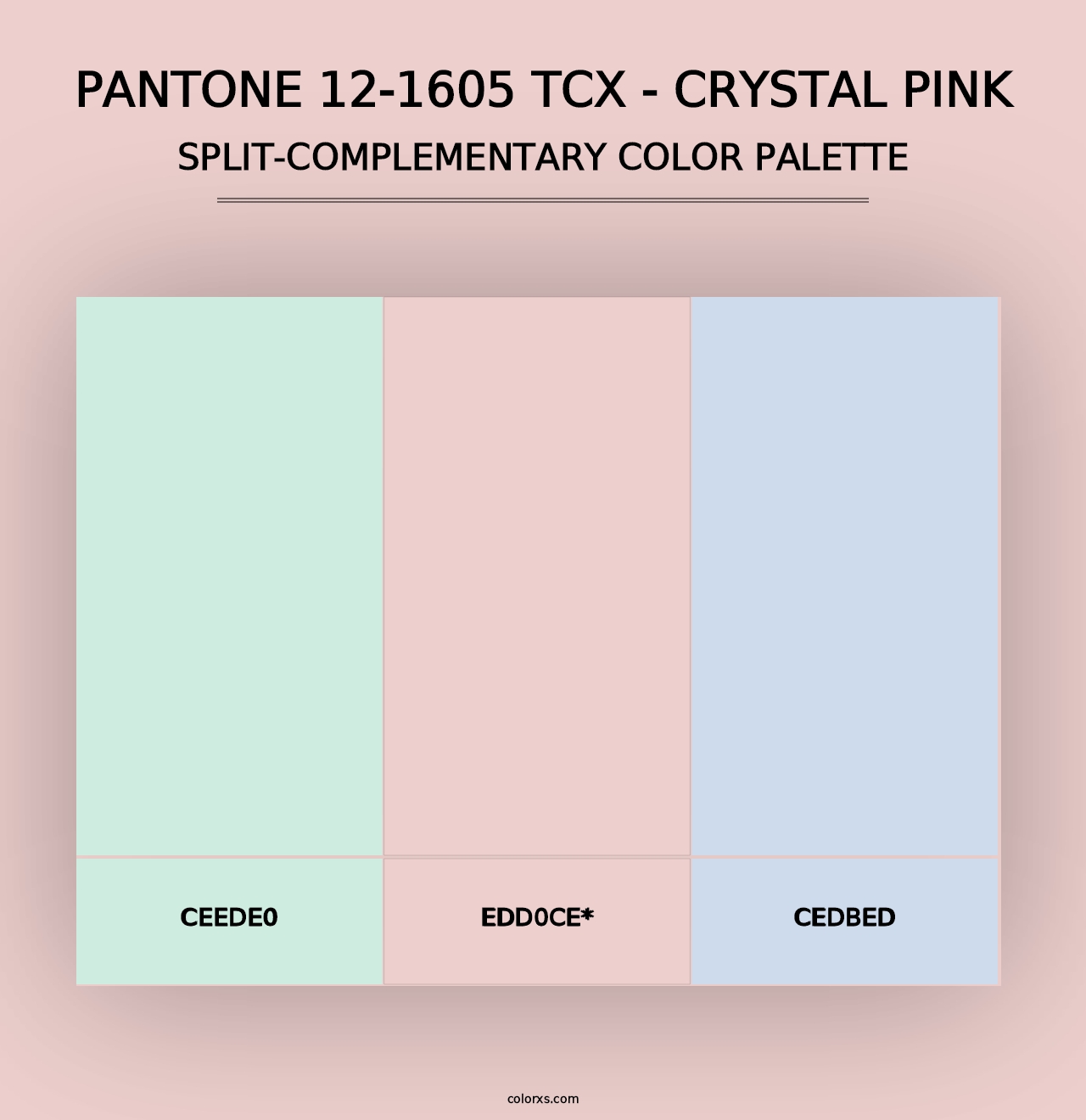 PANTONE 12-1605 TCX - Crystal Pink - Split-Complementary Color Palette