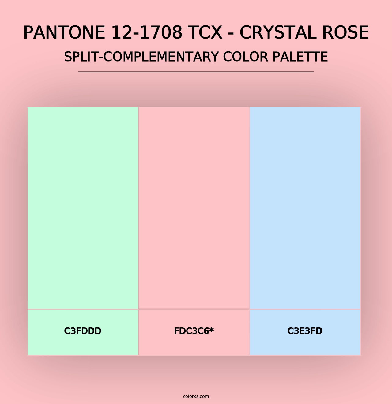 PANTONE 12-1708 TCX - Crystal Rose - Split-Complementary Color Palette