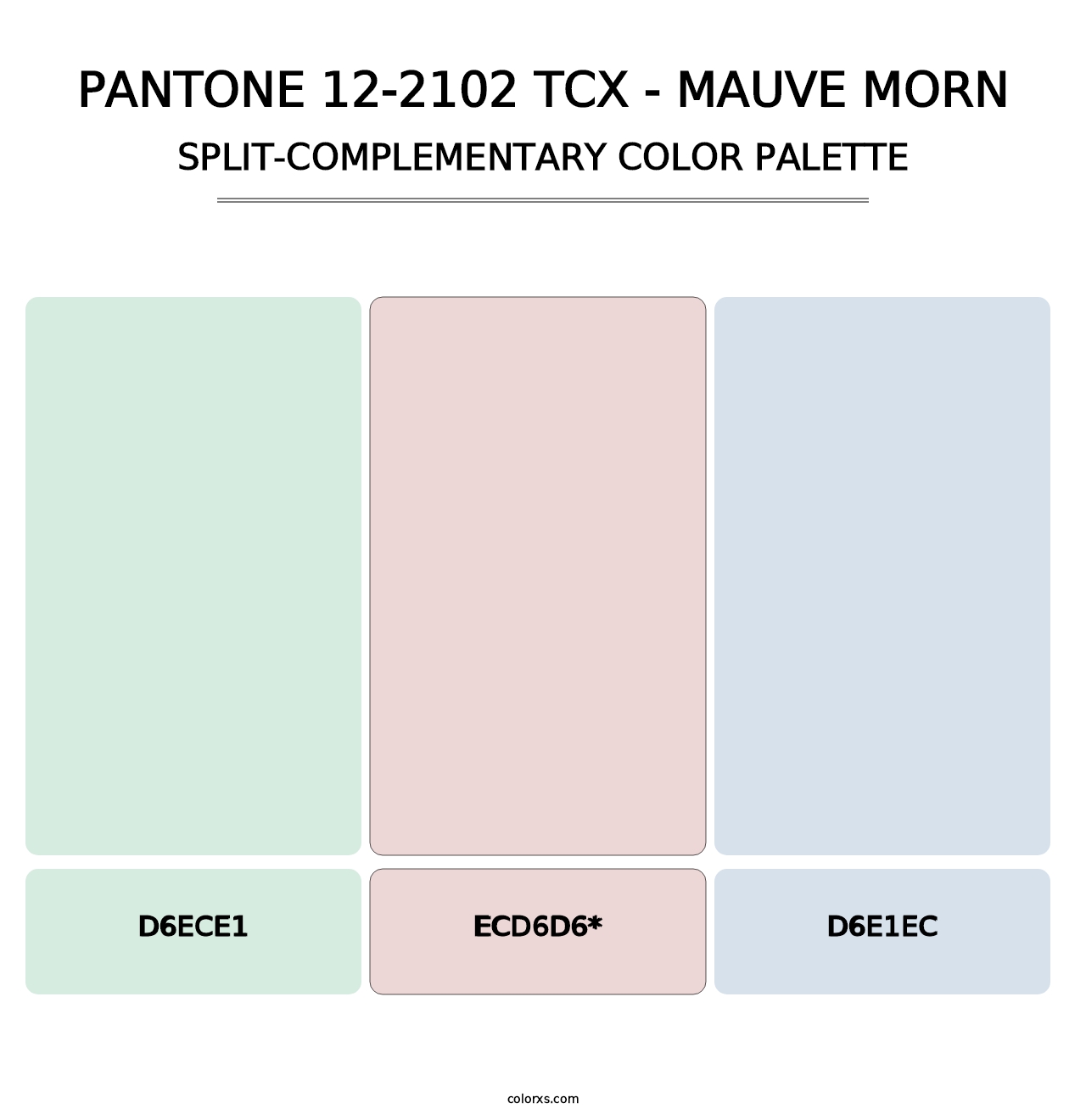 PANTONE 12-2102 TCX - Mauve Morn - Split-Complementary Color Palette