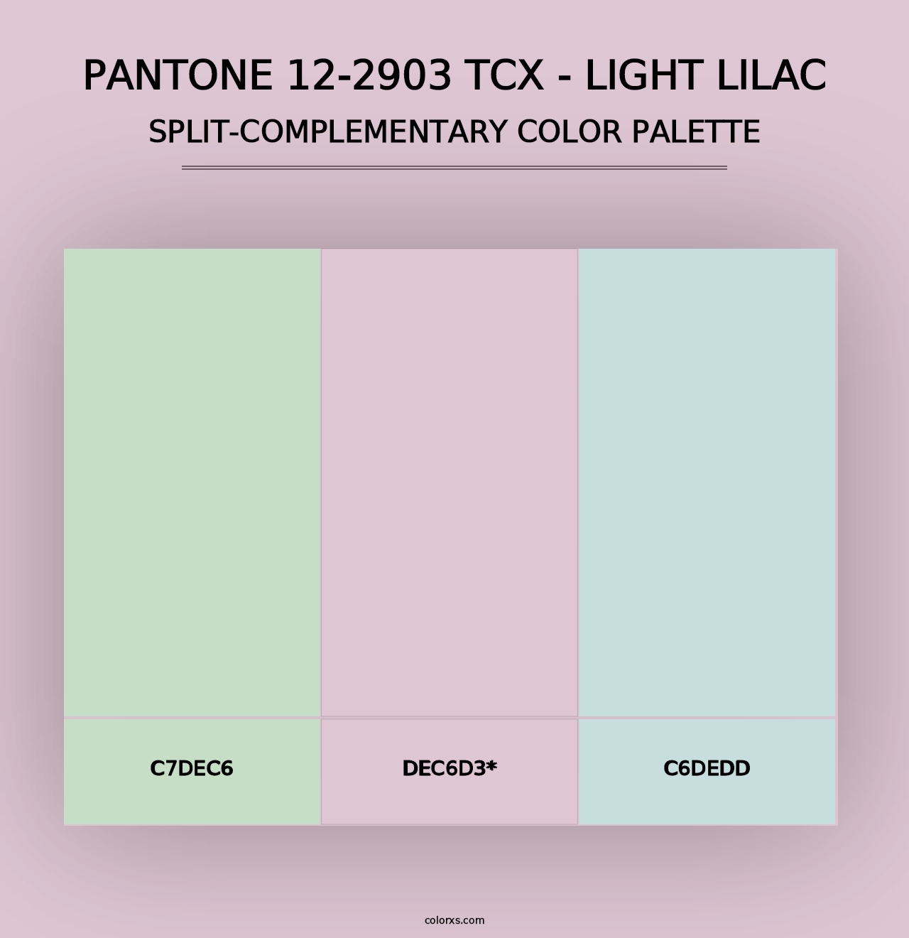 PANTONE 12-2903 TCX - Light Lilac - Split-Complementary Color Palette