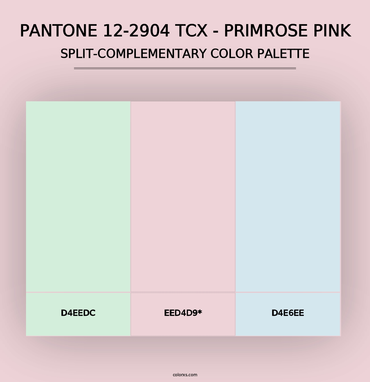 PANTONE 12-2904 TCX - Primrose Pink - Split-Complementary Color Palette