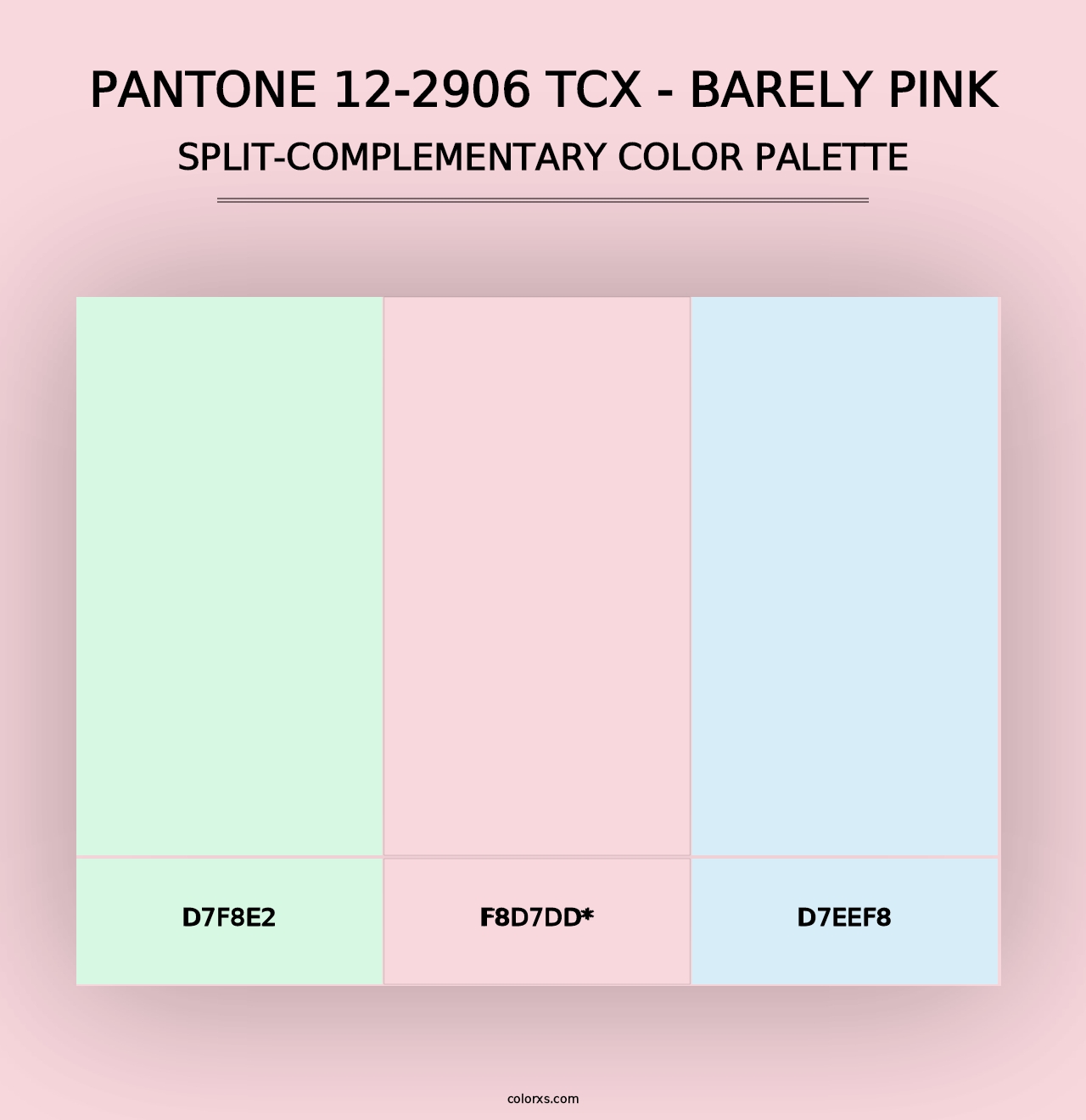 PANTONE 12-2906 TCX - Barely Pink - Split-Complementary Color Palette