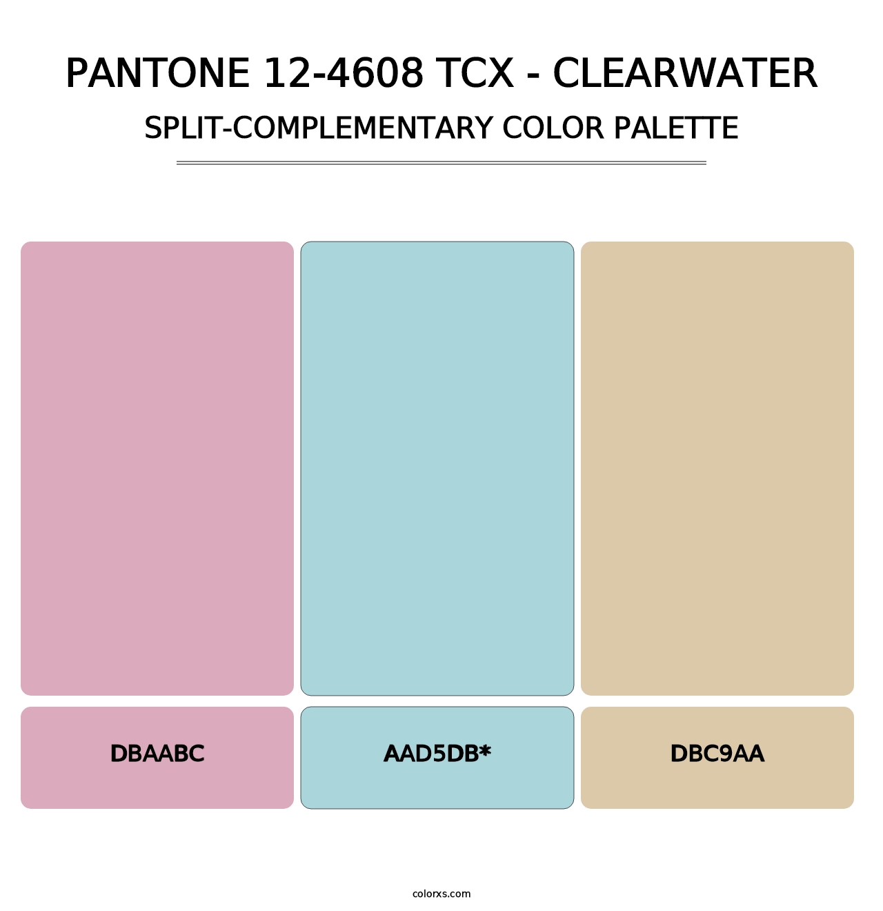 PANTONE 12-4608 TCX - Clearwater - Split-Complementary Color Palette