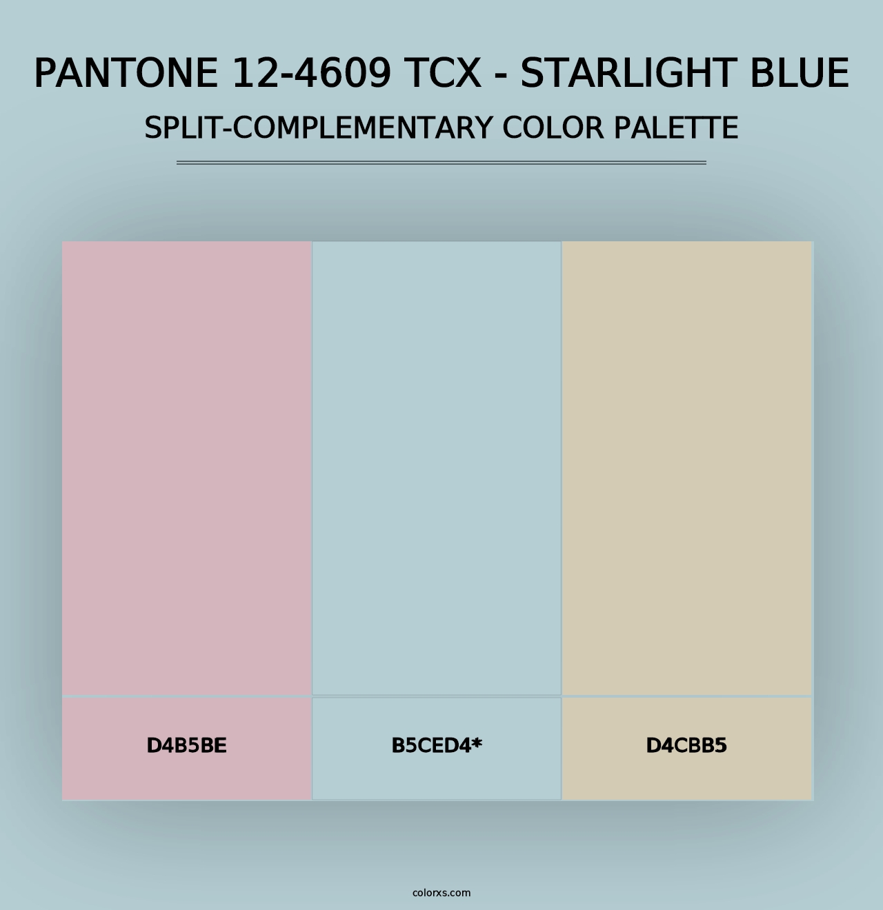 PANTONE 12-4609 TCX - Starlight Blue - Split-Complementary Color Palette