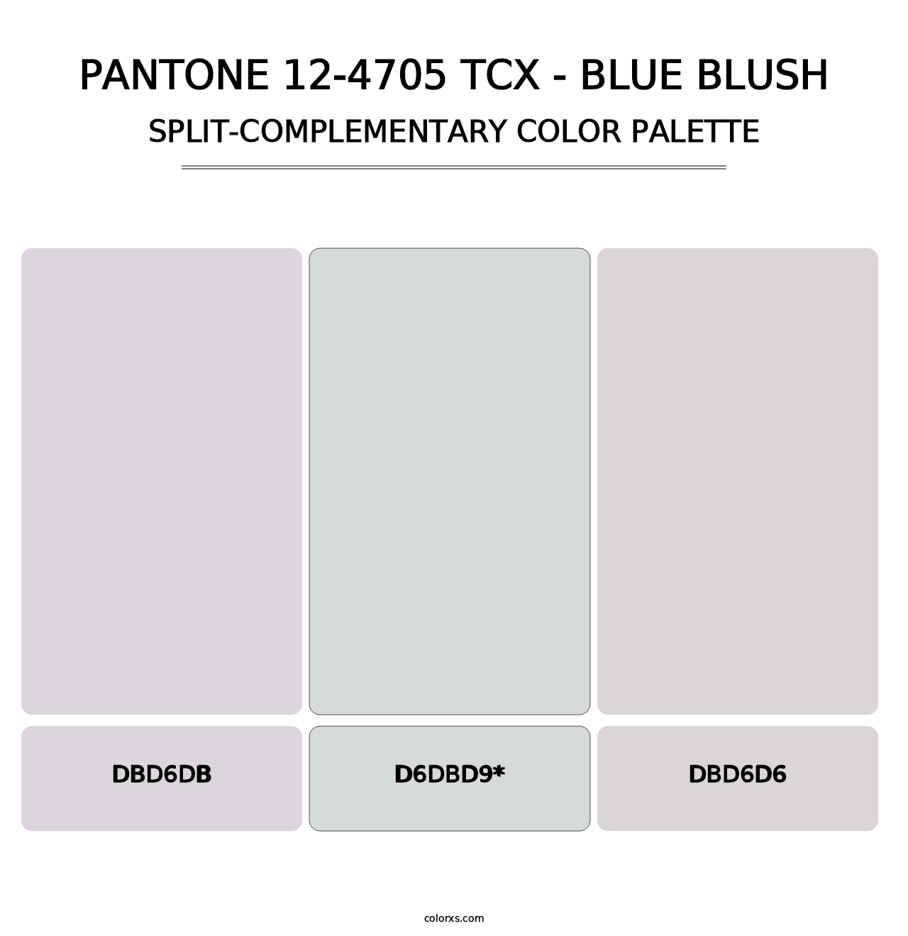 PANTONE 12-4705 TCX - Blue Blush - Split-Complementary Color Palette