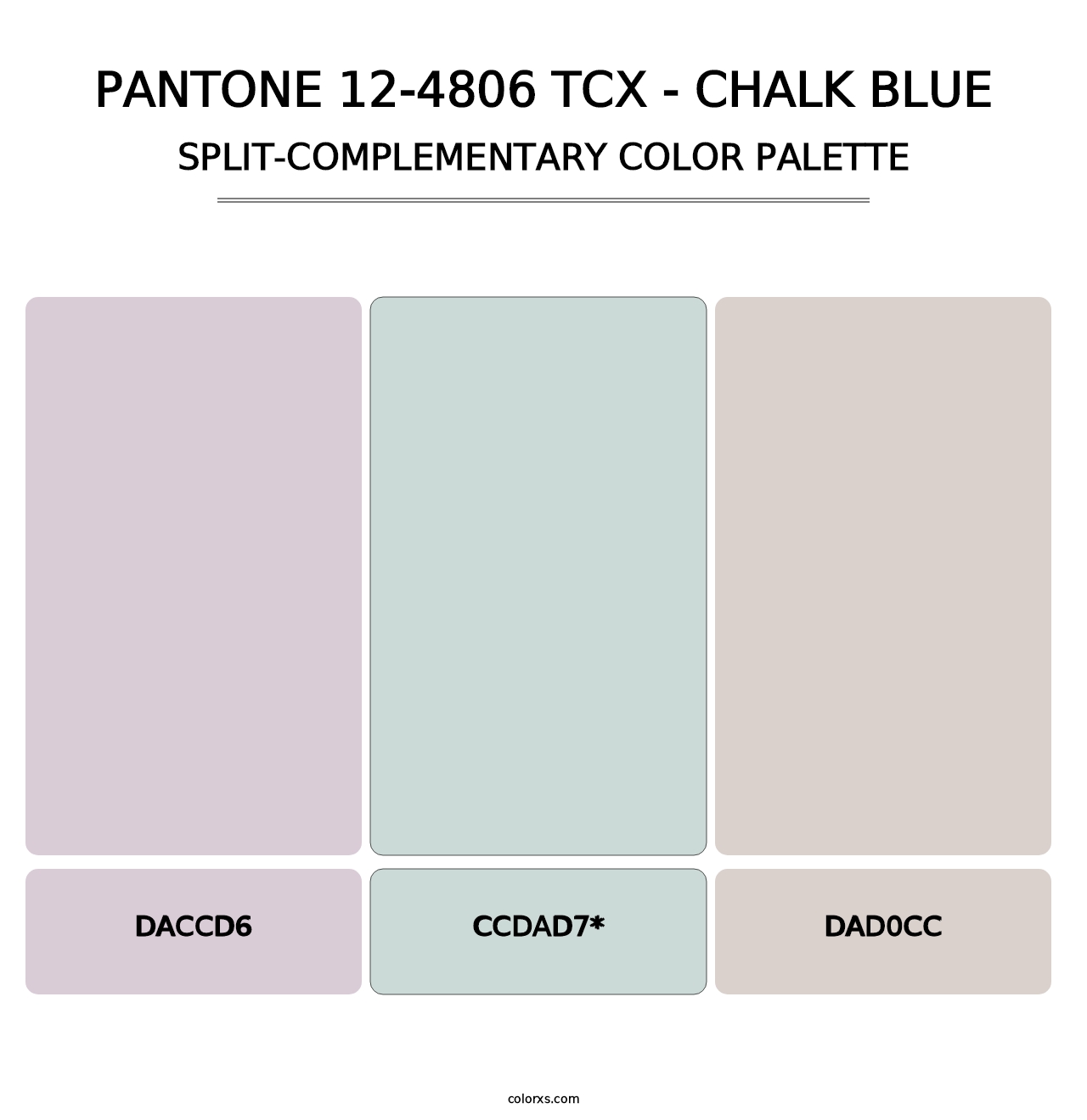 PANTONE 12-4806 TCX - Chalk Blue - Split-Complementary Color Palette