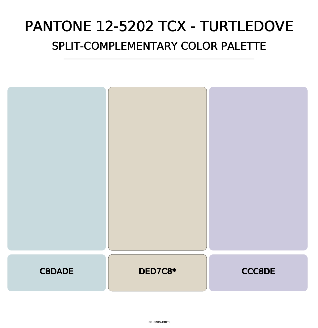 PANTONE 12-5202 TCX - Turtledove - Split-Complementary Color Palette