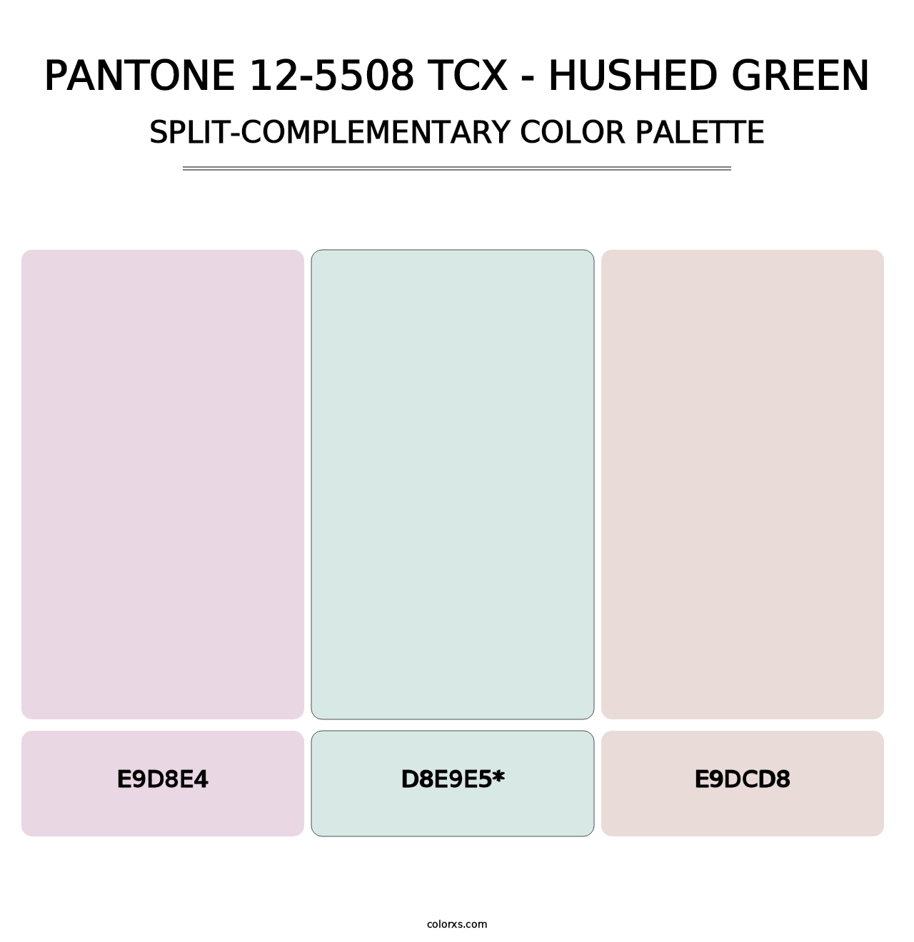 PANTONE 12-5508 TCX - Hushed Green - Split-Complementary Color Palette