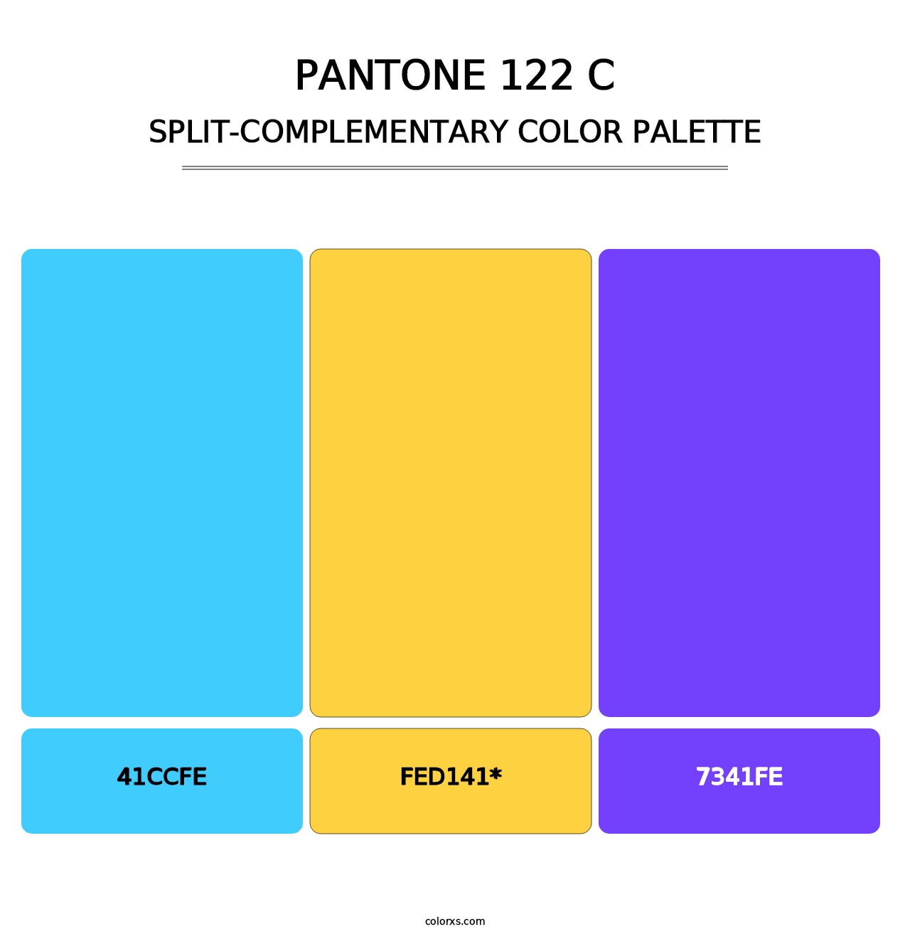 PANTONE 122 C - Split-Complementary Color Palette