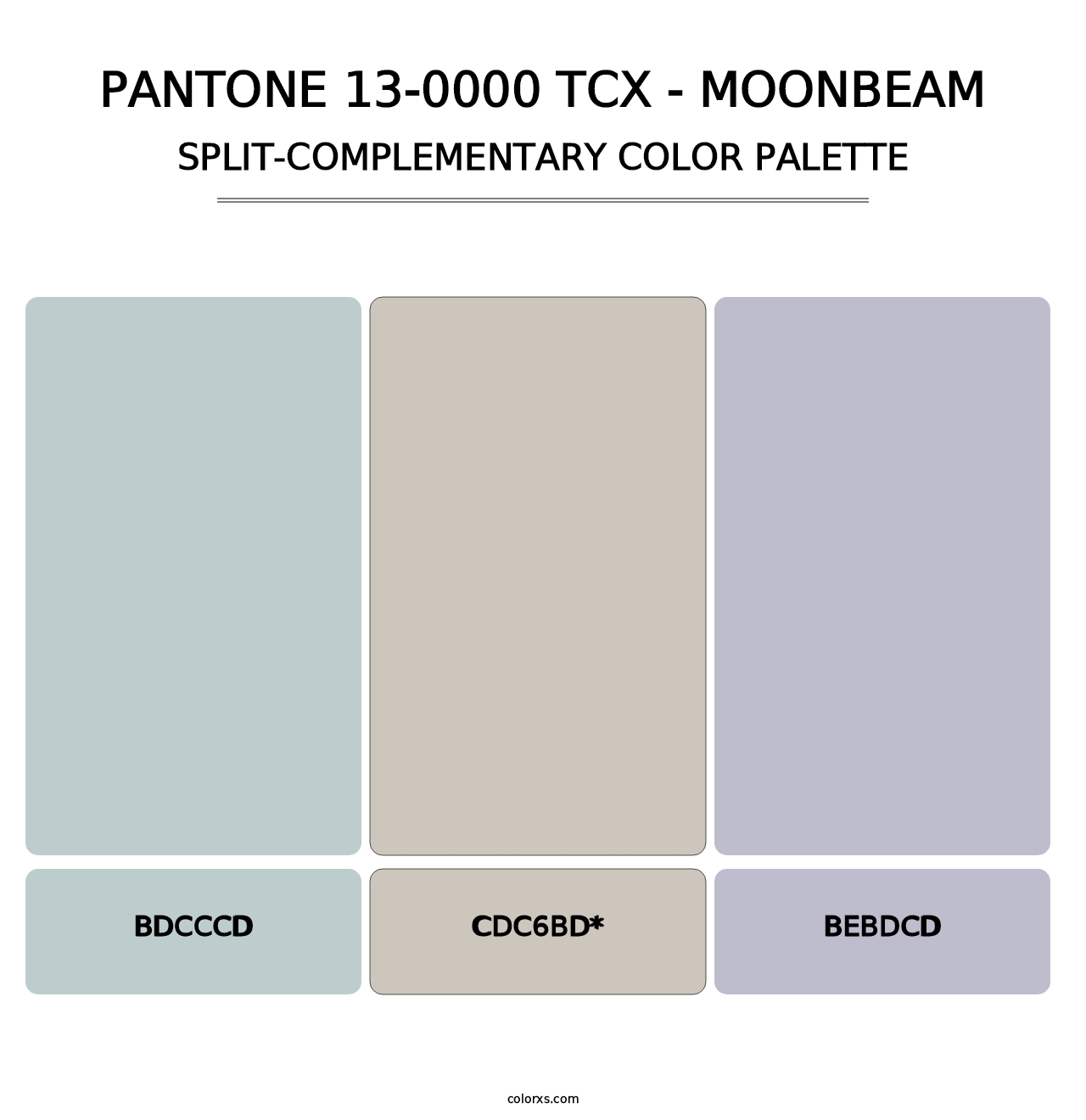 PANTONE 13-0000 TCX - Moonbeam - Split-Complementary Color Palette