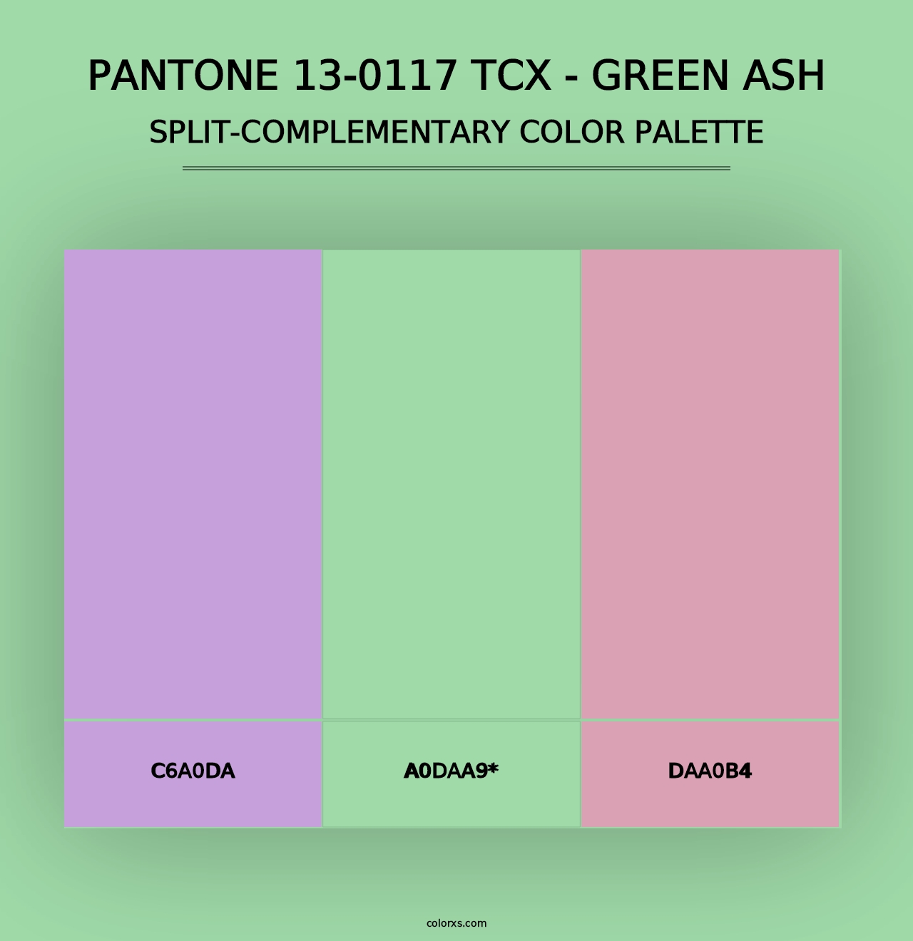 PANTONE 13-0117 TCX - Green Ash - Split-Complementary Color Palette