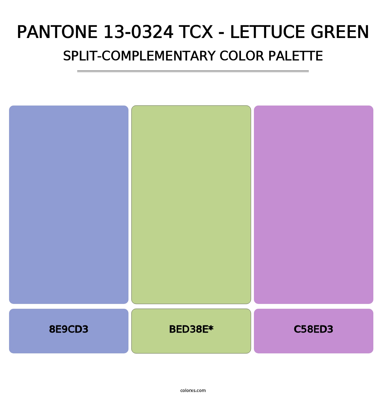 PANTONE 13-0324 TCX - Lettuce Green - Split-Complementary Color Palette