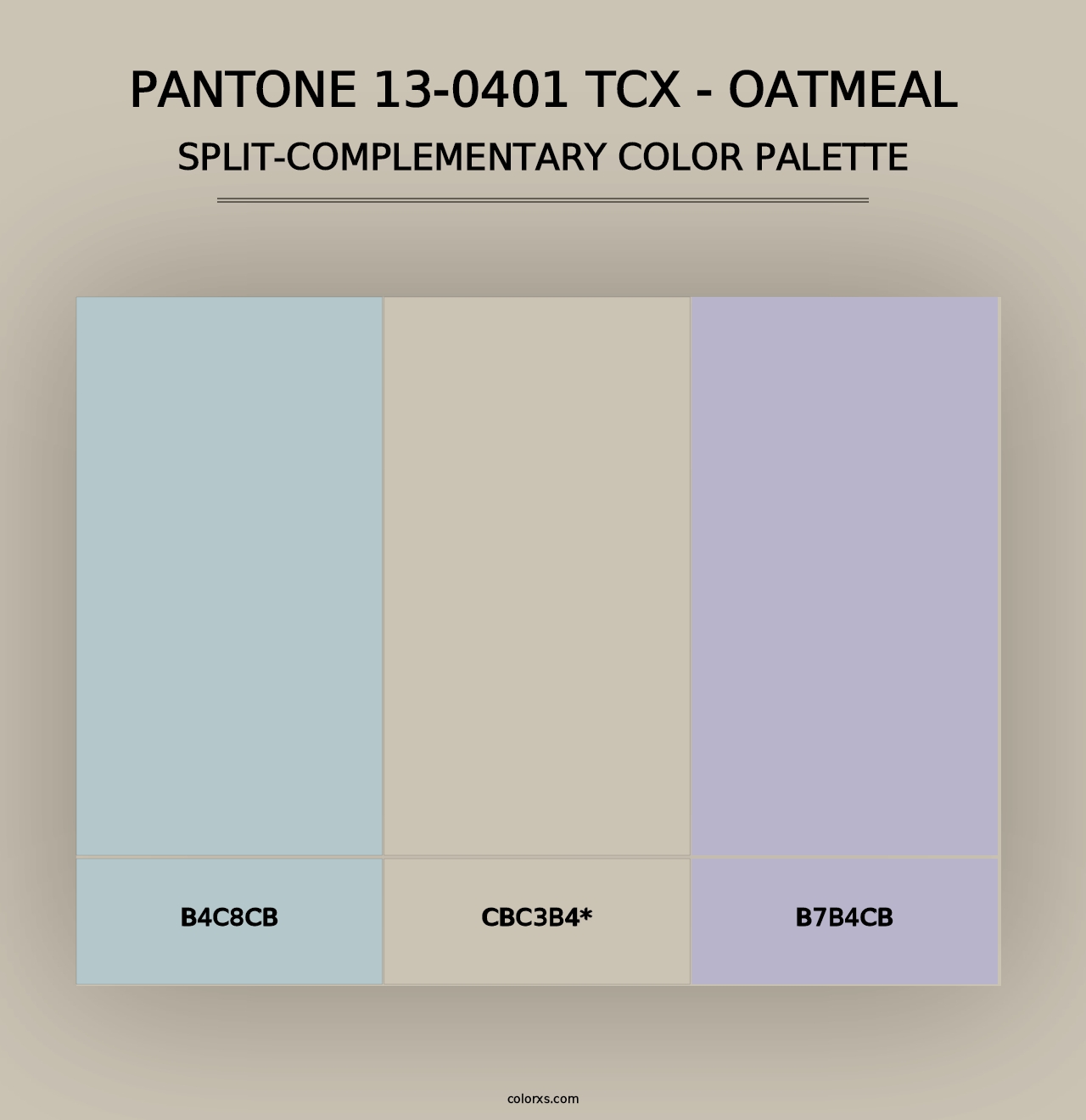 PANTONE 13-0401 TCX - Oatmeal - Split-Complementary Color Palette