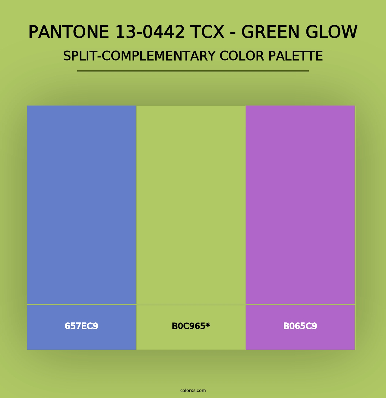 PANTONE 13-0442 TCX - Green Glow - Split-Complementary Color Palette