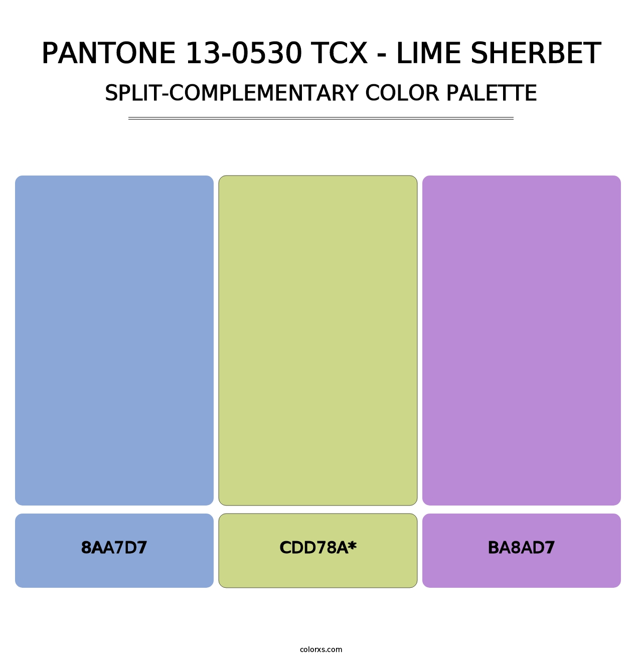 PANTONE 13-0530 TCX - Lime Sherbet - Split-Complementary Color Palette