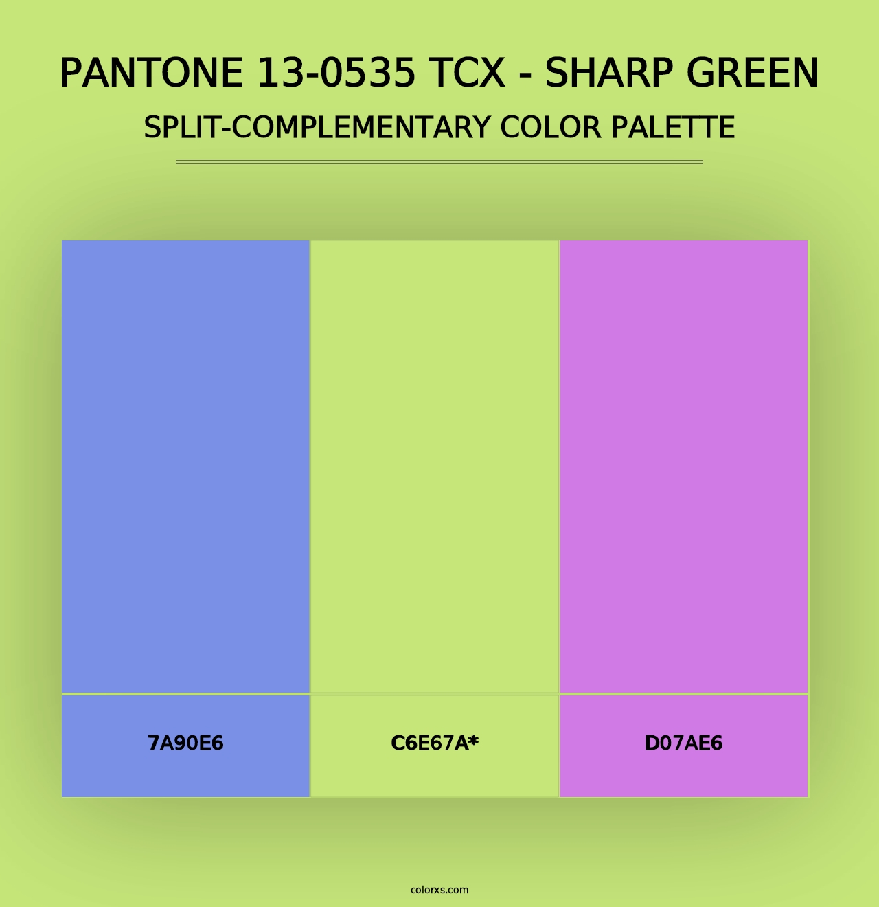 PANTONE 13-0535 TCX - Sharp Green - Split-Complementary Color Palette