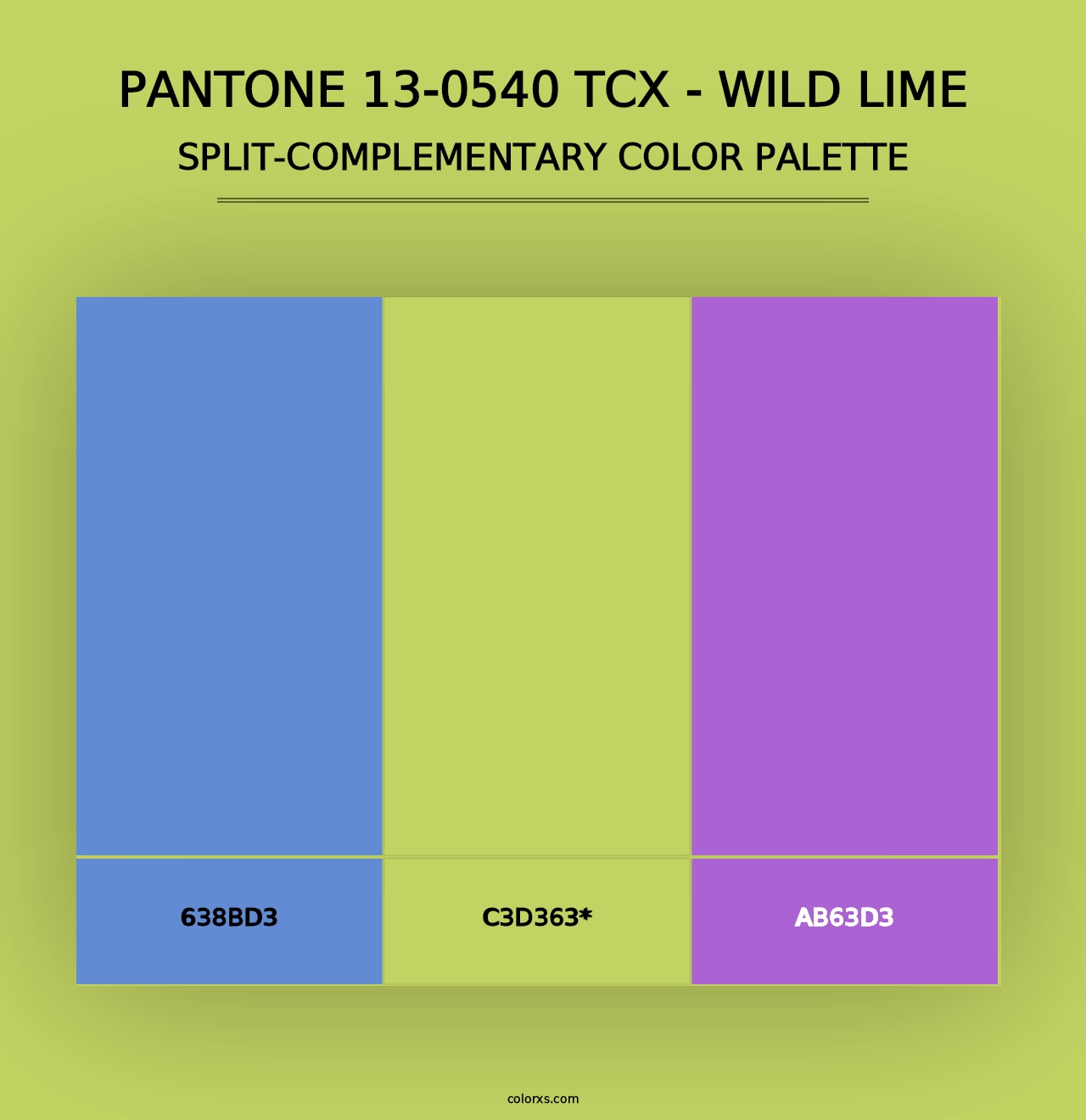 PANTONE 13-0540 TCX - Wild Lime - Split-Complementary Color Palette