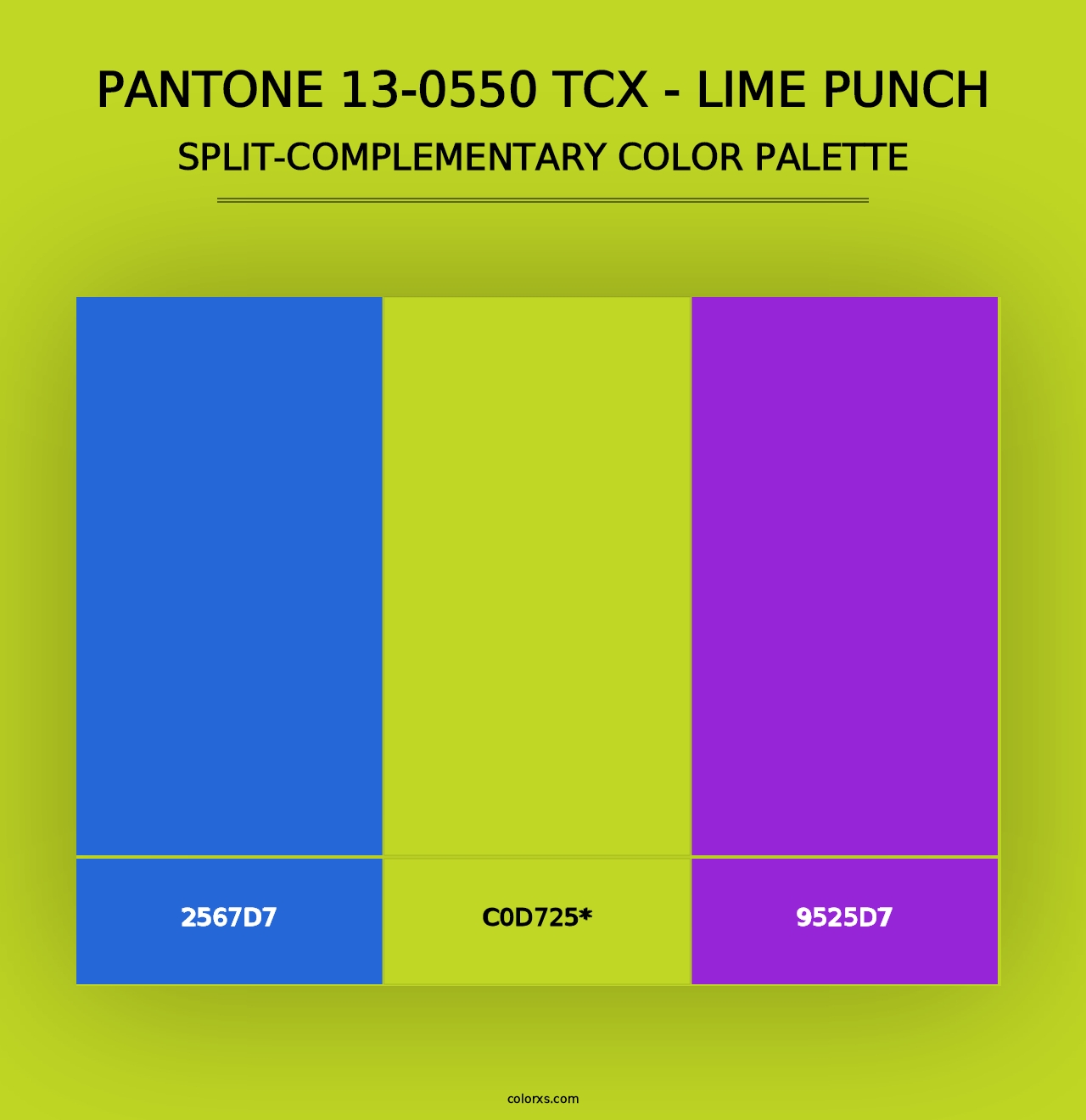 PANTONE 13-0550 TCX - Lime Punch - Split-Complementary Color Palette