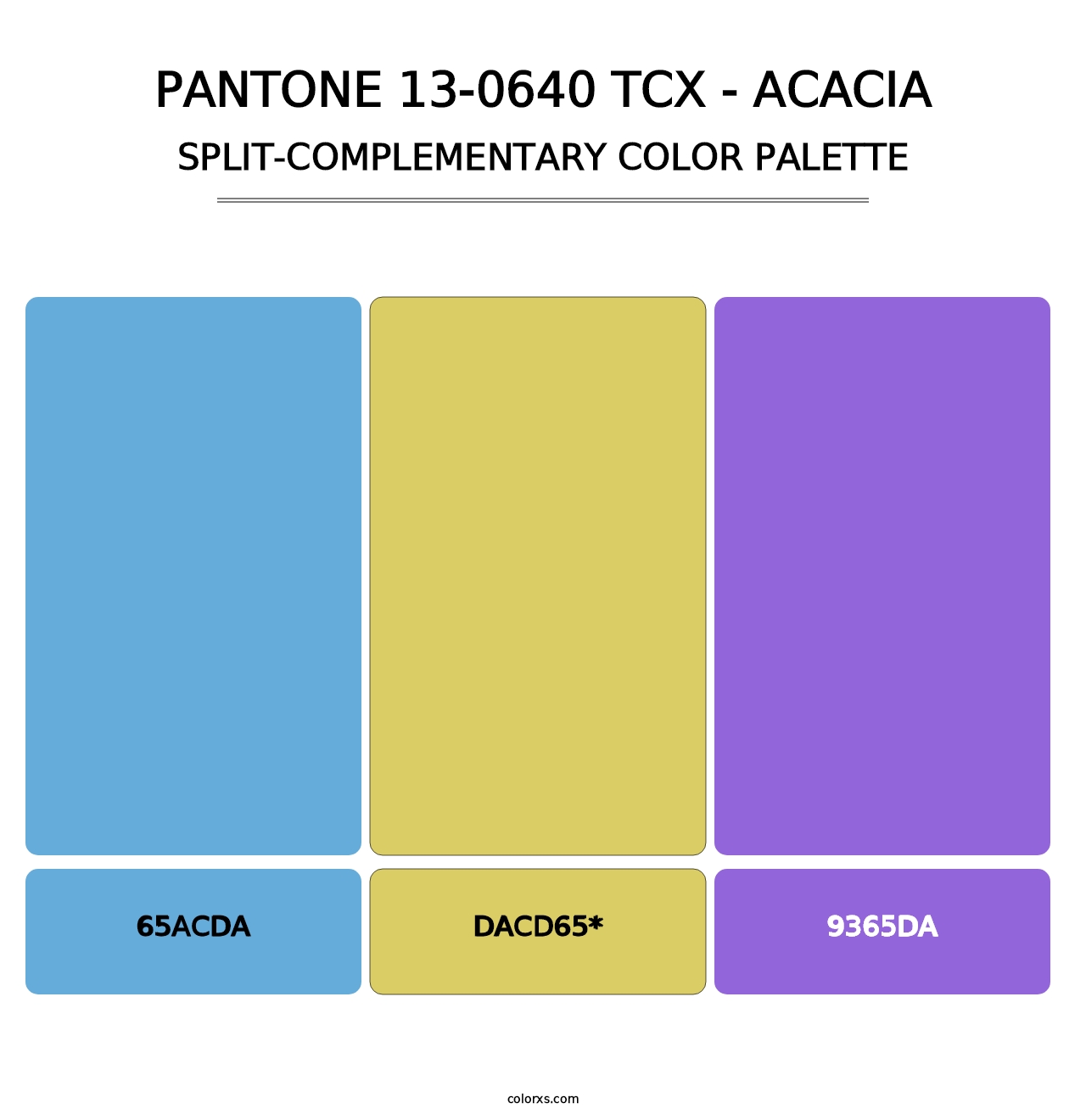 PANTONE 13-0640 TCX - Acacia - Split-Complementary Color Palette