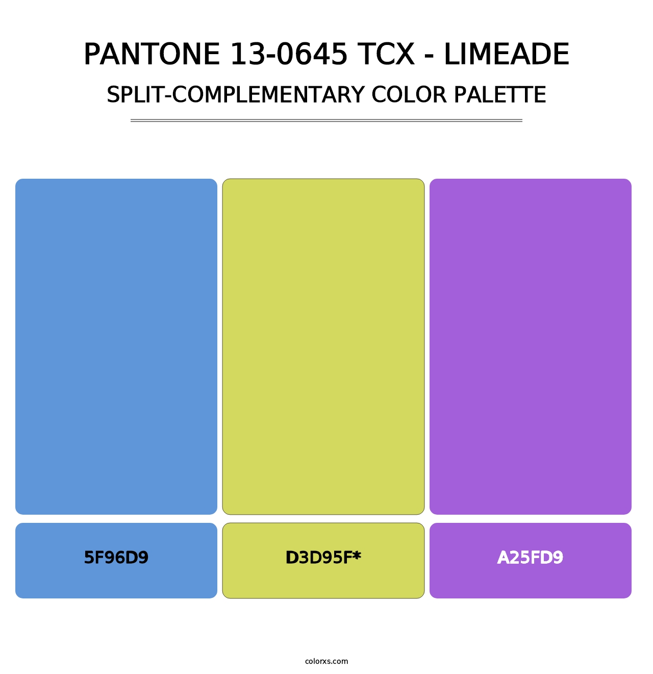 PANTONE 13-0645 TCX - Limeade - Split-Complementary Color Palette