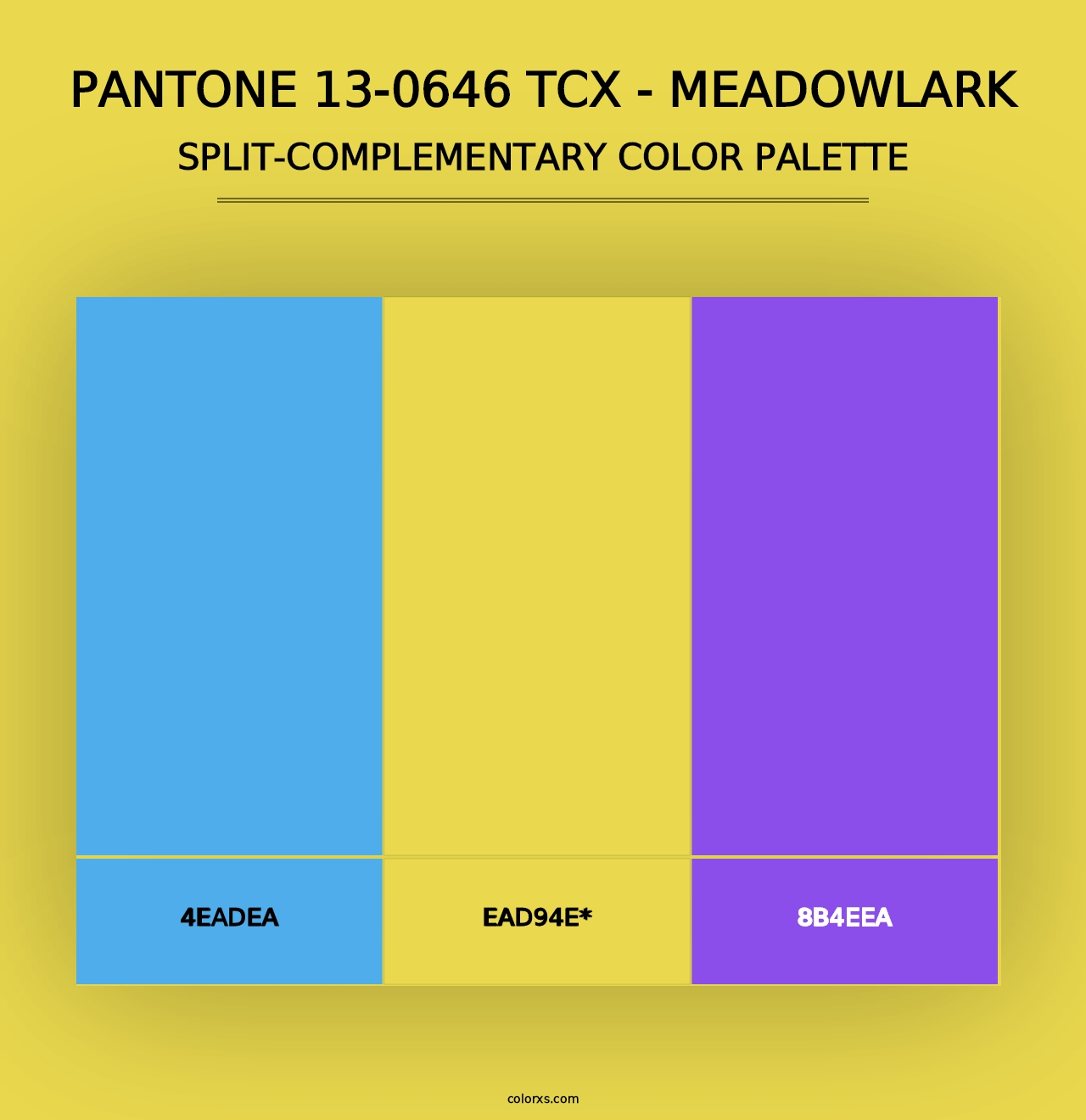 PANTONE 13-0646 TCX - Meadowlark - Split-Complementary Color Palette